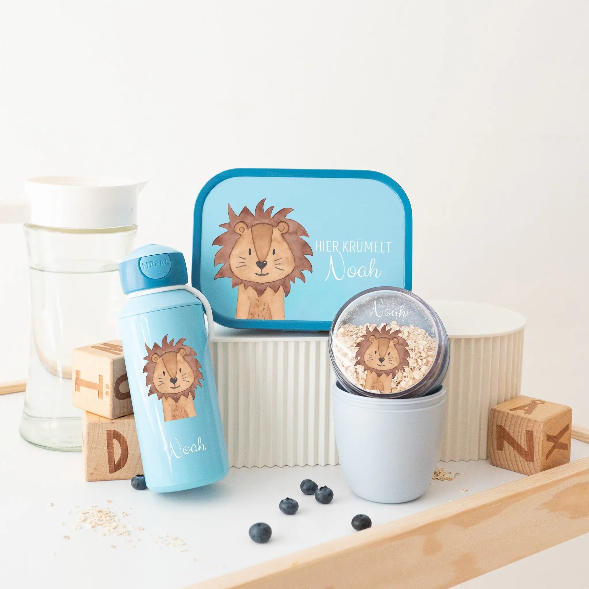MEPAL Campus Lunchset - Tiere unten Aquarell - wunderwunsch