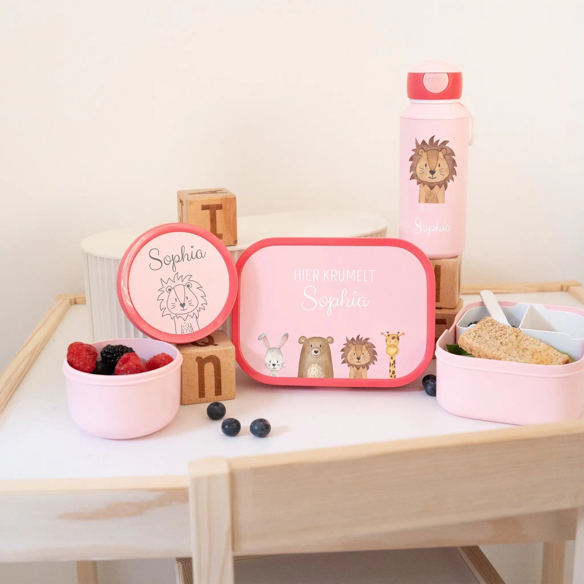 MEPAL Campus Pausenset - Tiere unten Aquarell - wunderwunsch