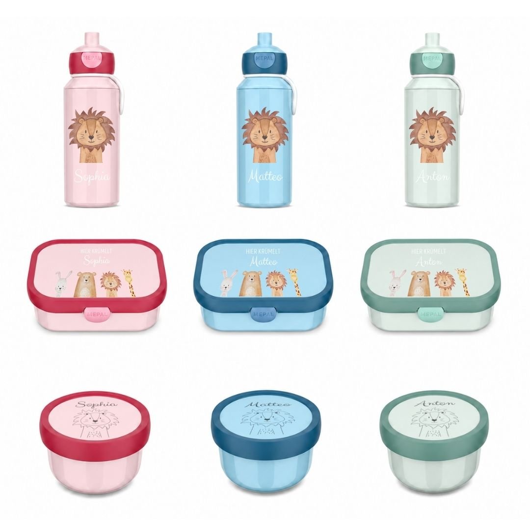 MEPAL Campus Set personalisiert — Brotdose, Trinkflasche und Obstbox - wunderwunsch