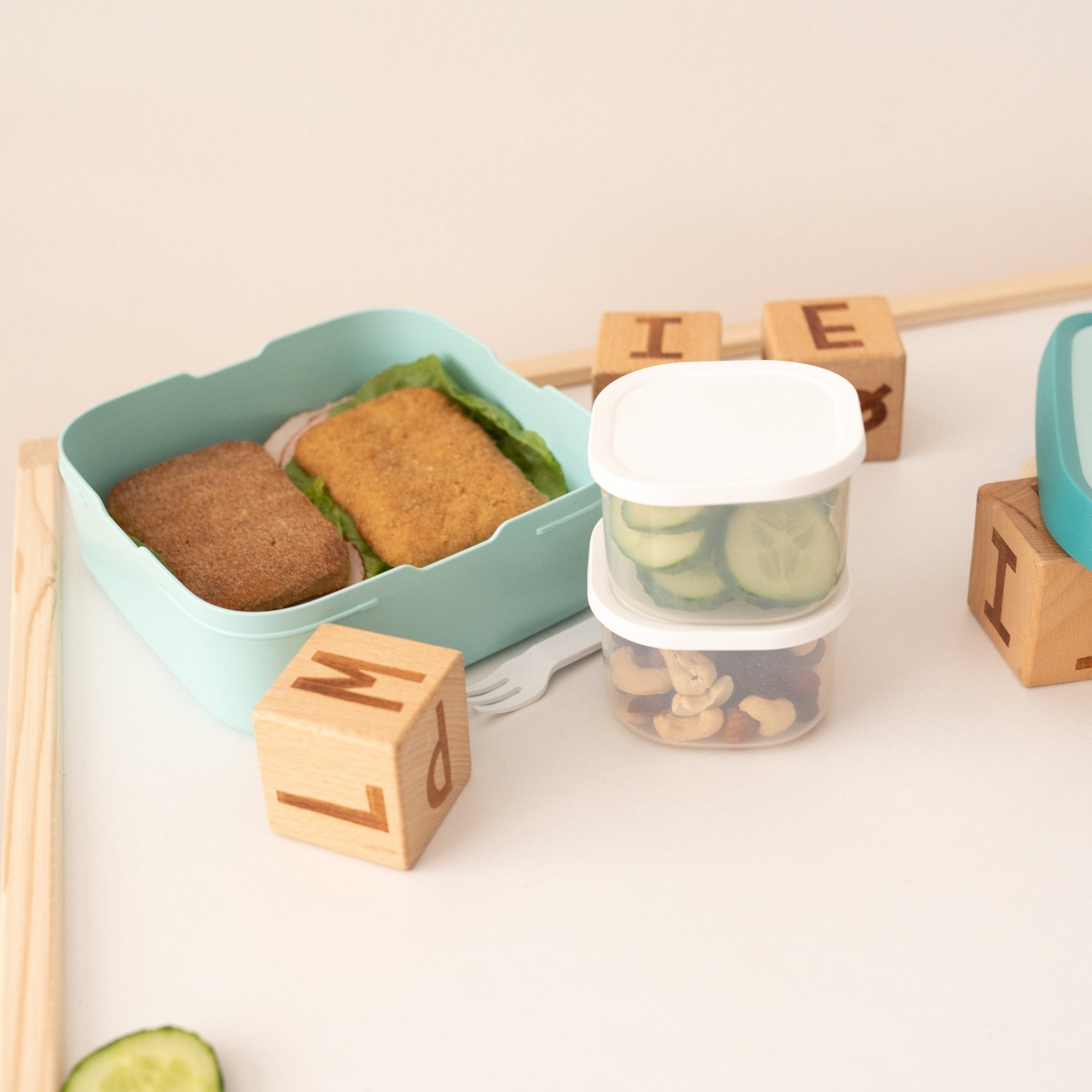 MEPAL große quadratische Brotdose Campus personalisiert mit Bento Einsatz - Tier Aquarell - wunderwunsch