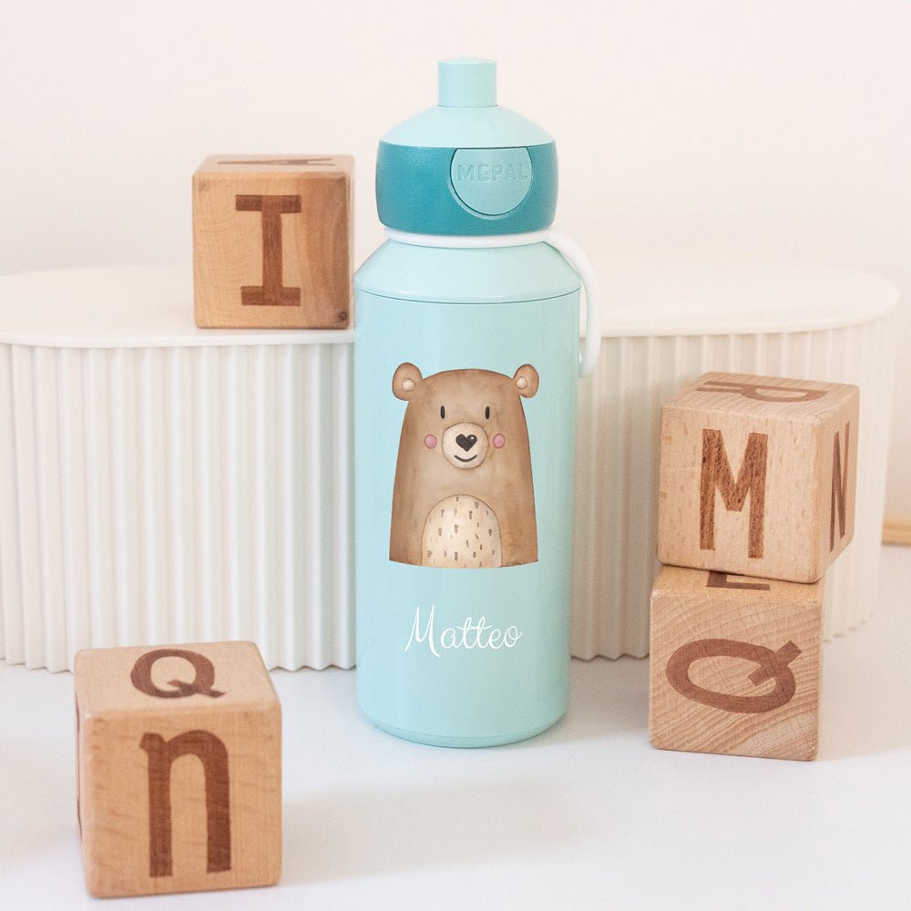 MEPAL Kinder Trinkflasche Campus personalisiert - Tier Aquarell - wunderwunsch