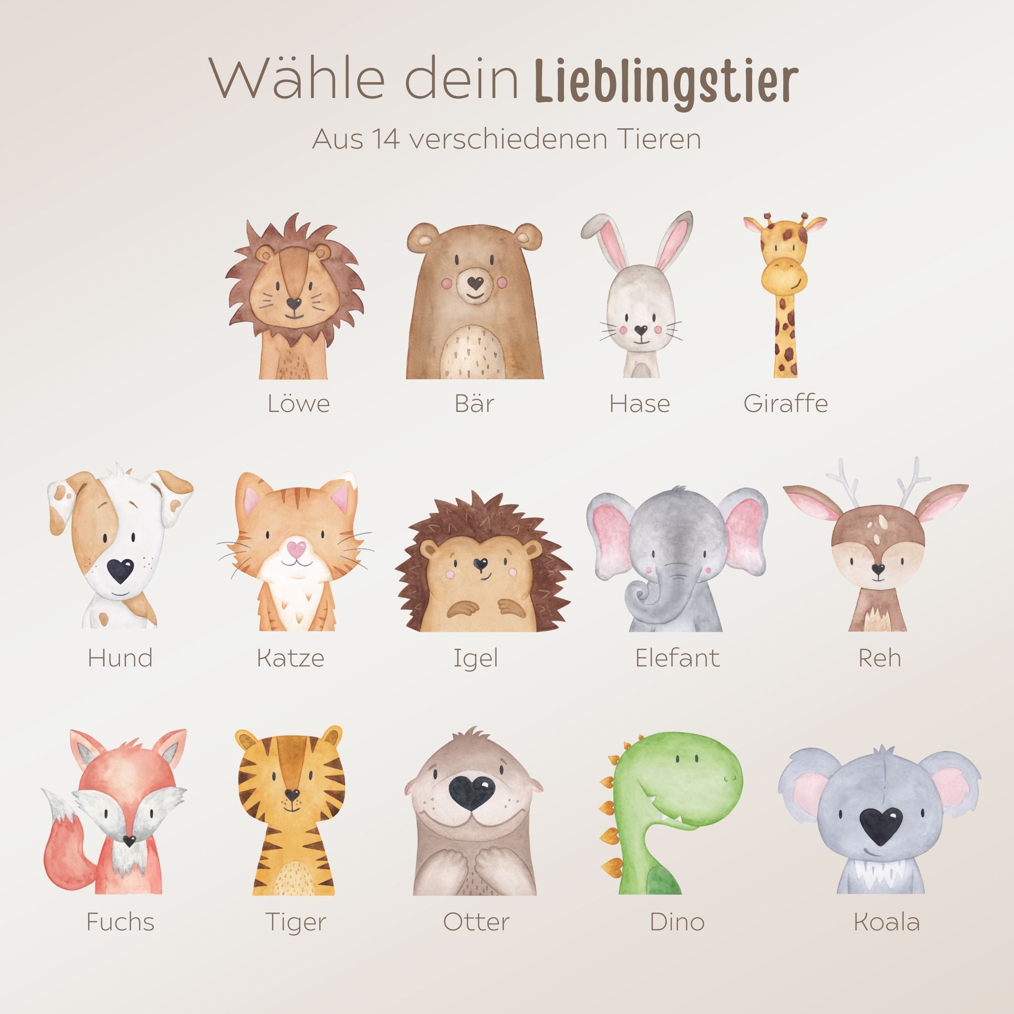 MEPAL Kinder Trinkflasche personalisiert - Tier Aquarell - wunderwunsch