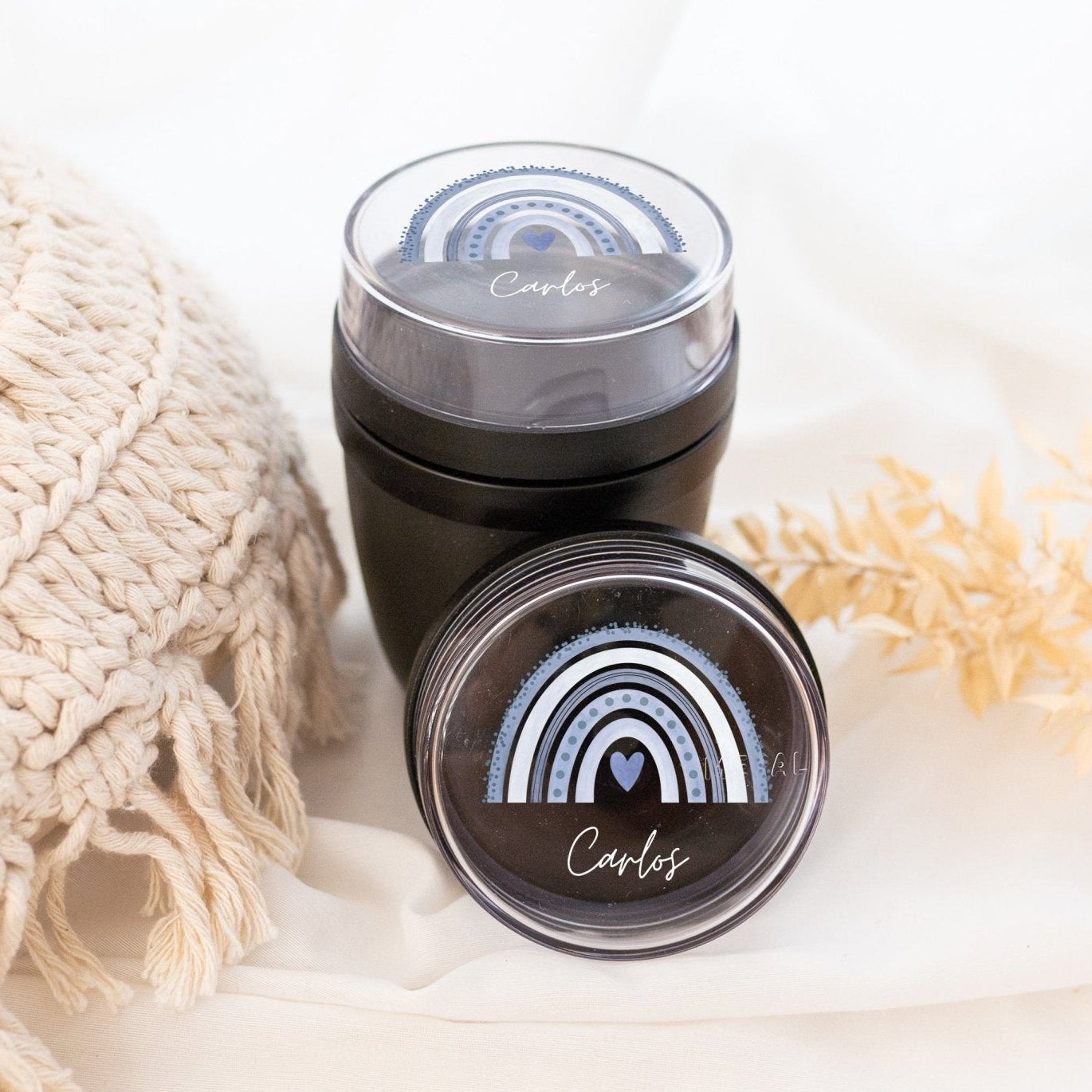 MEPAL Müslibecher personalisiert - Regenbogen Punkte Aquarell - wunderwunsch