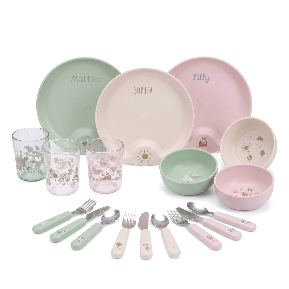 MEPAL X LITTLE DUTCH Kindergeschirrset 6tlg. personalisierbar