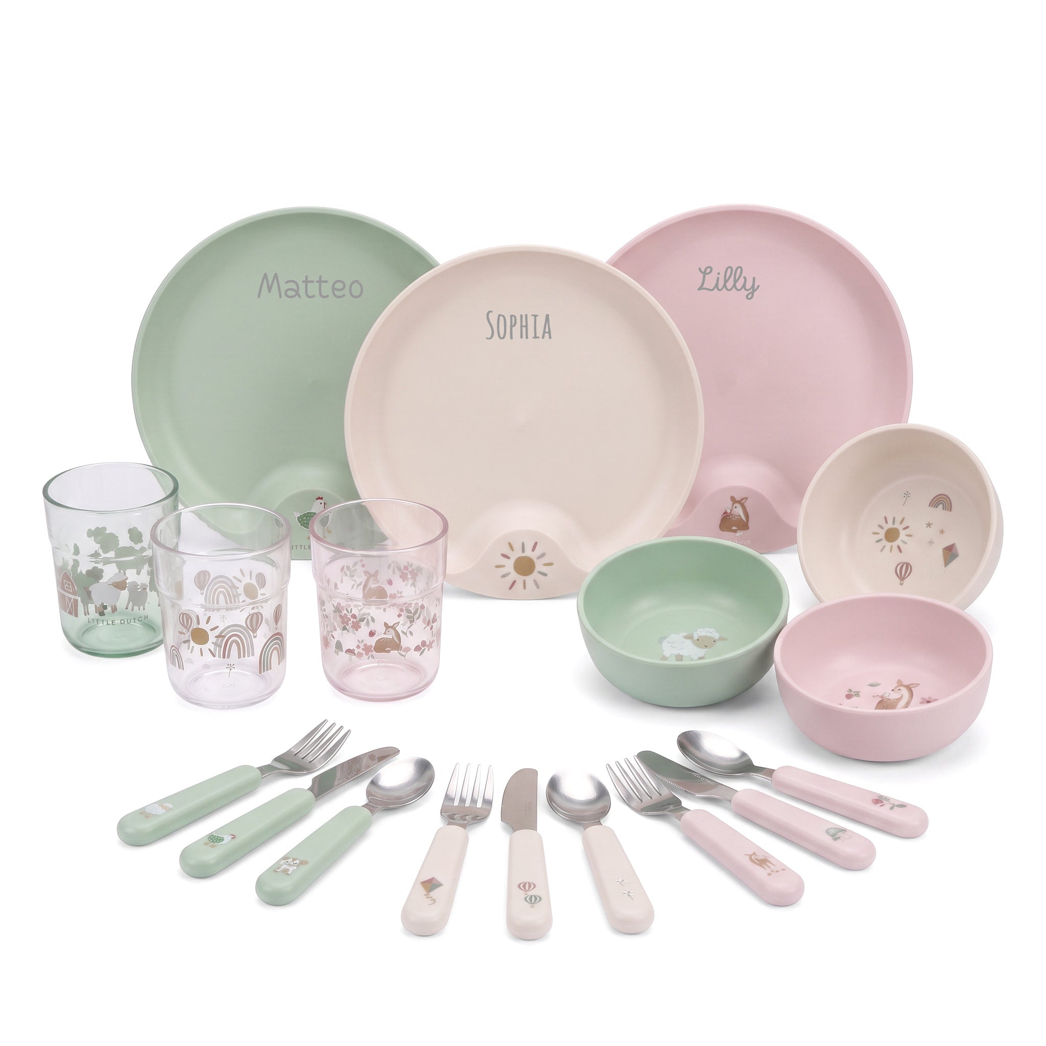 MEPAL X LITTLE DUTCH Kindergeschirrset 6tlg. personalisierbar - wunderwunsch