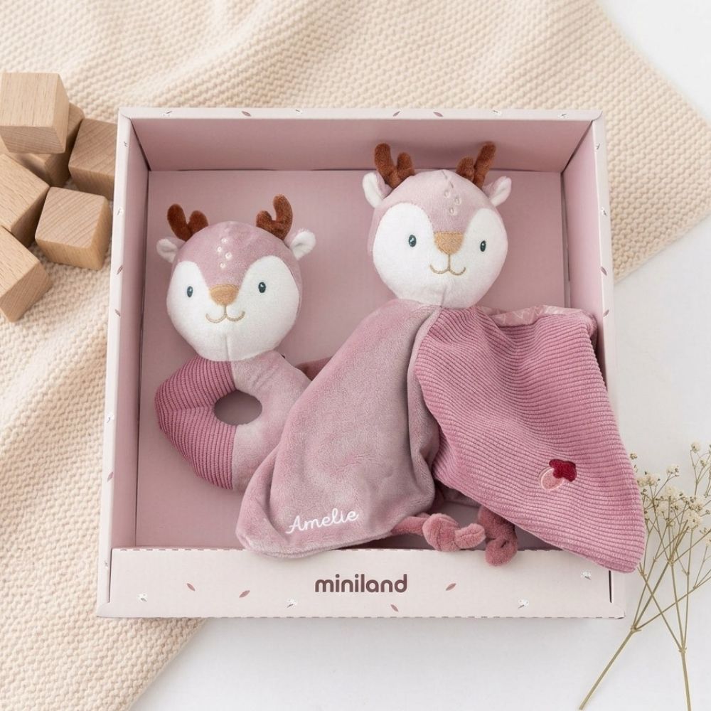 MINILAND Geschenkset "Reh rosa" personalisiert - wunderwunsch
