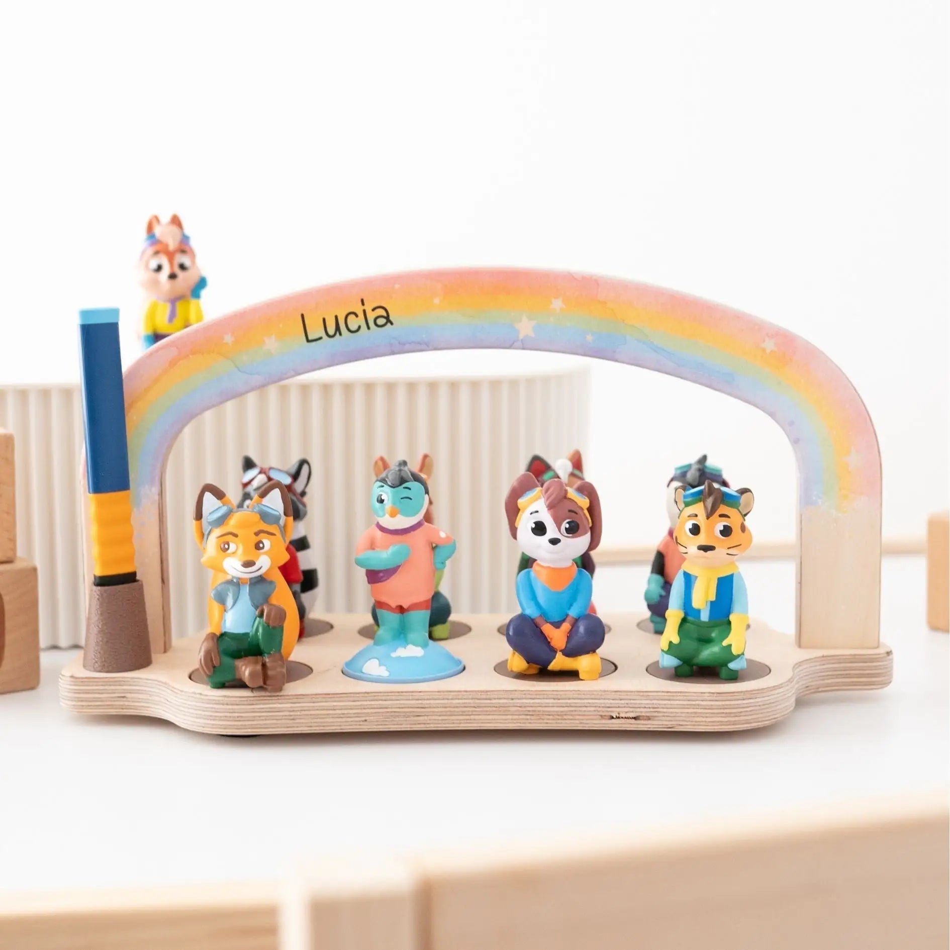 Modulares Regal für Edurino Figuren und Eingabestift - Regenbogen - wunderwunsch