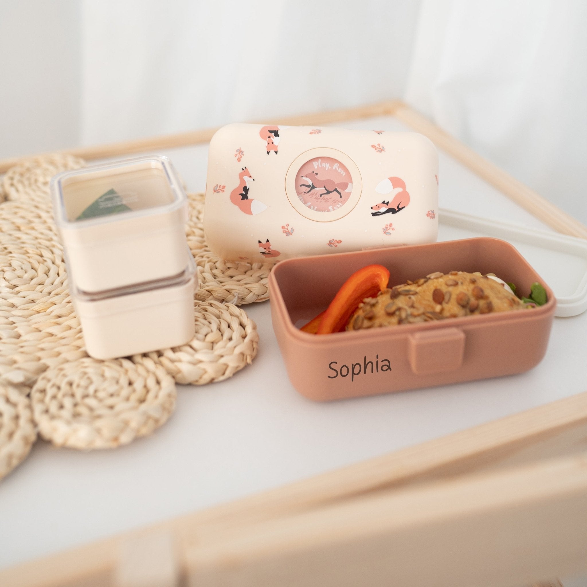 MONBENTO Tresor Lunchbox personalisiert - Waschbär & Fuchs - wunderwunsch