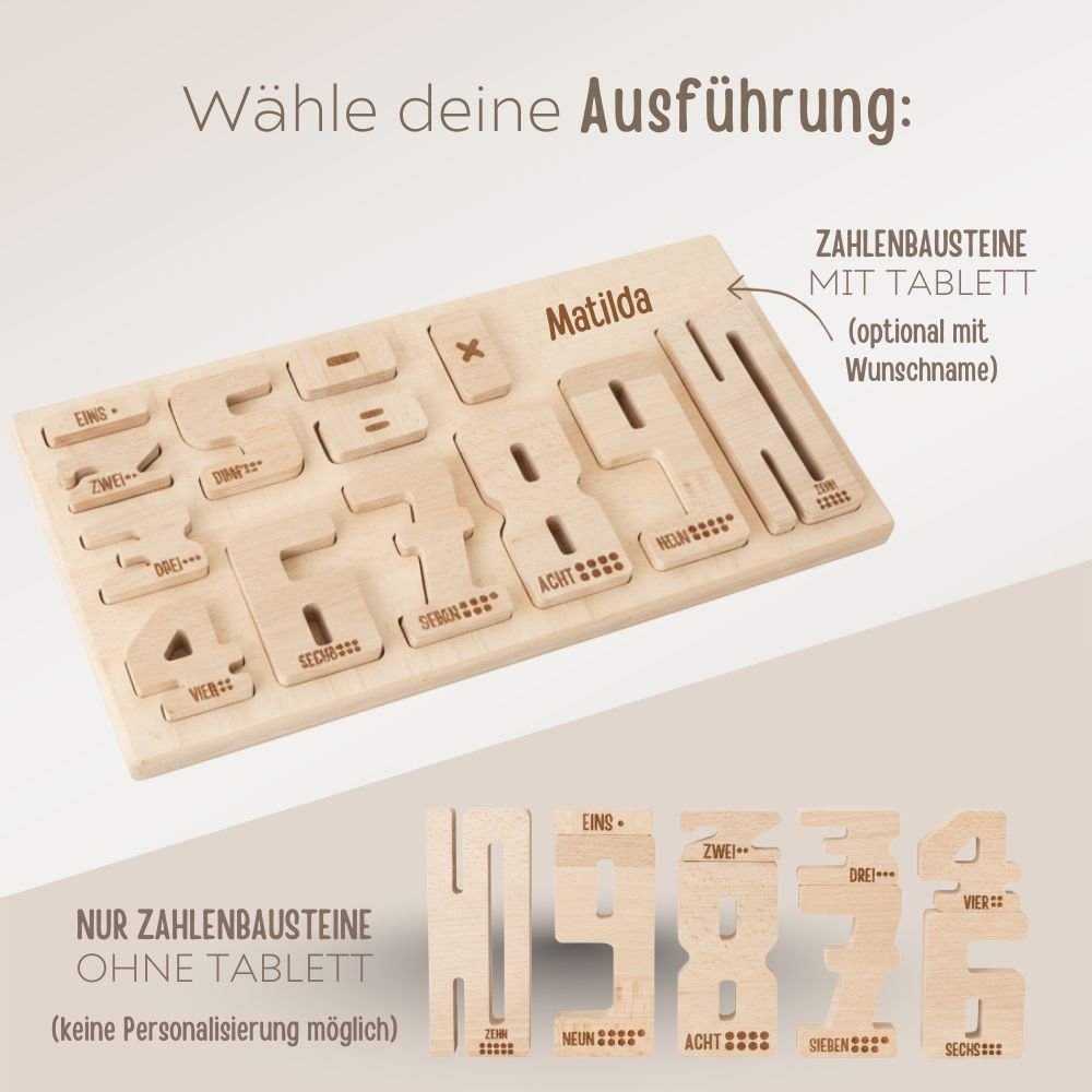 Montessori Zahlenbausteine personalisierbar - wunderwunsch