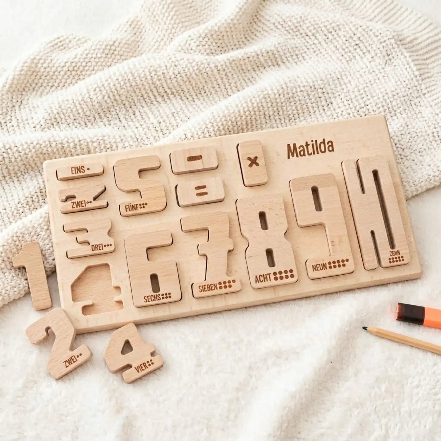 Montessori Zahlenbausteine personalisierbar - wunderwunsch