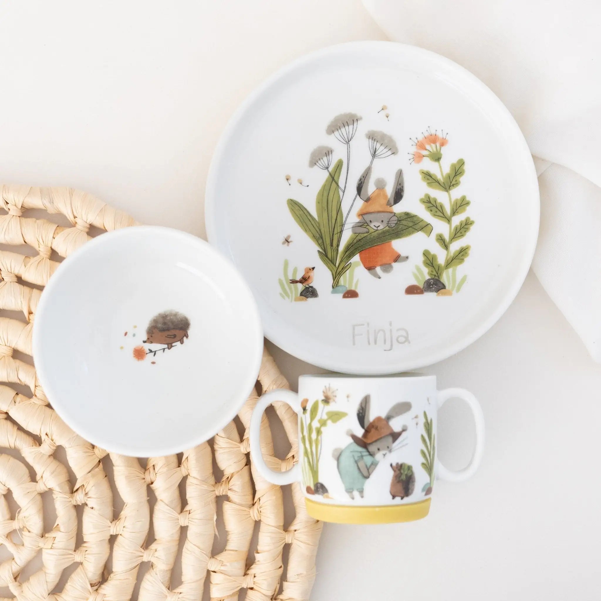 MOULIN ROTY Porzellangeschirr - Set personalisiert "Hase" - wunderwunsch