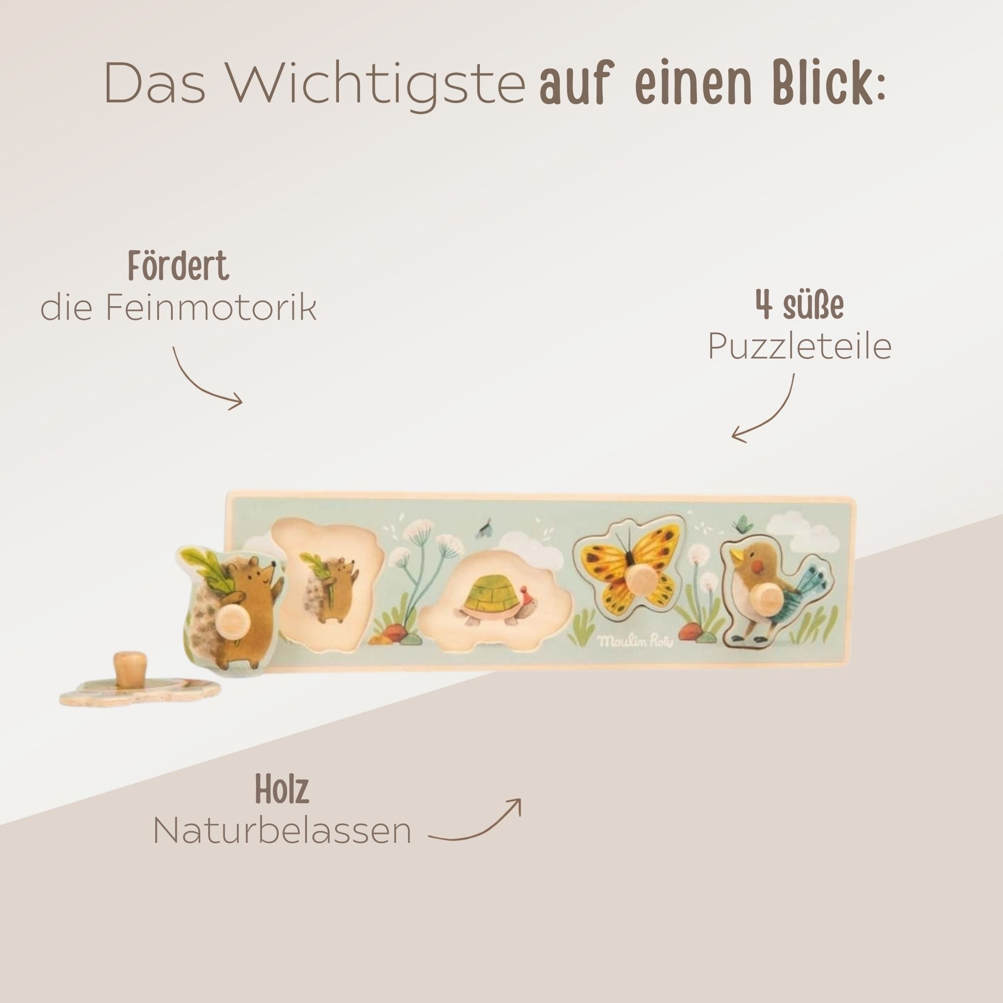 MOULIN ROTY Steckpuzzle - Waldtiere - wunderwunsch