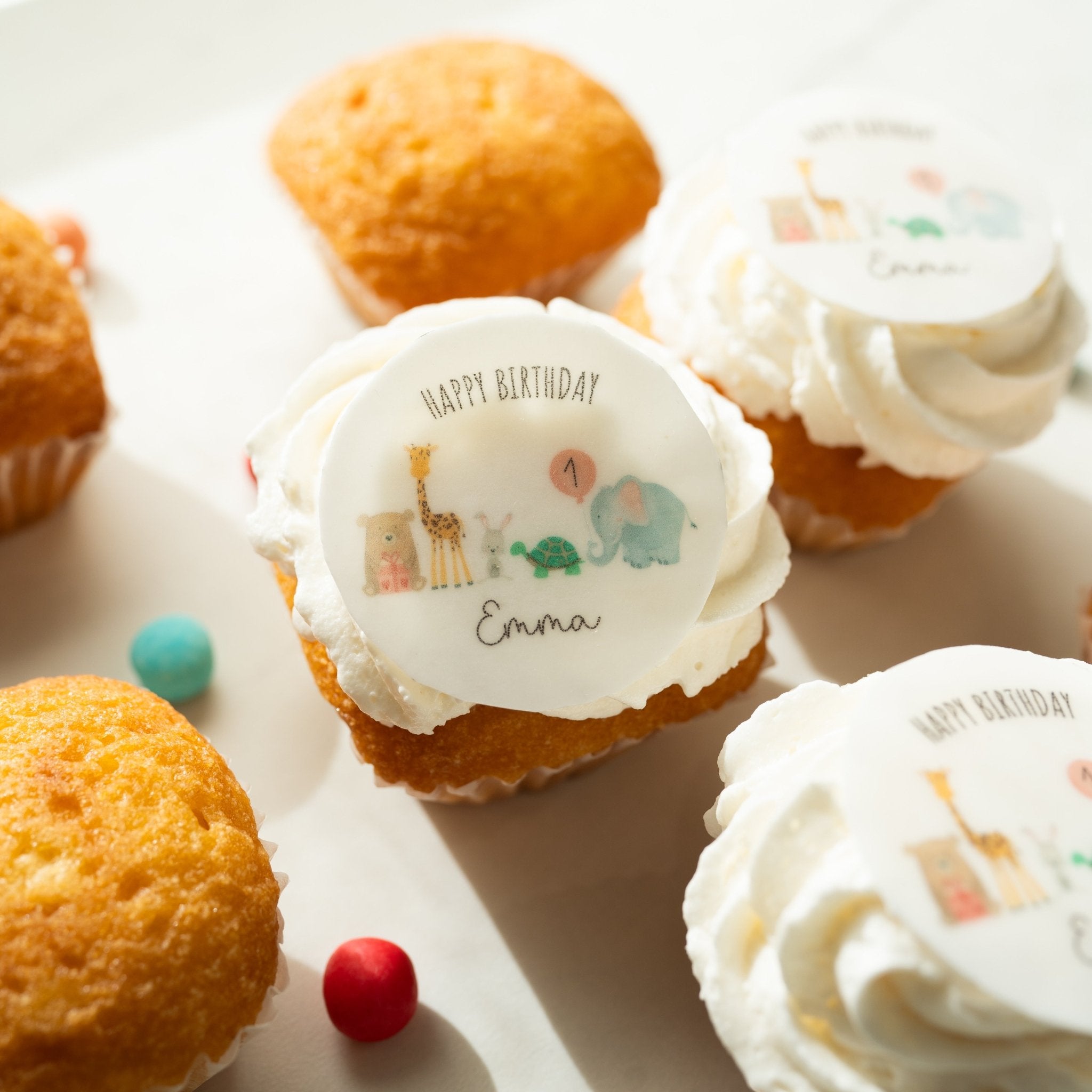 Muffinaufleger personalisiert Geburtstagstiere (20 Stk.) - wunderwunsch