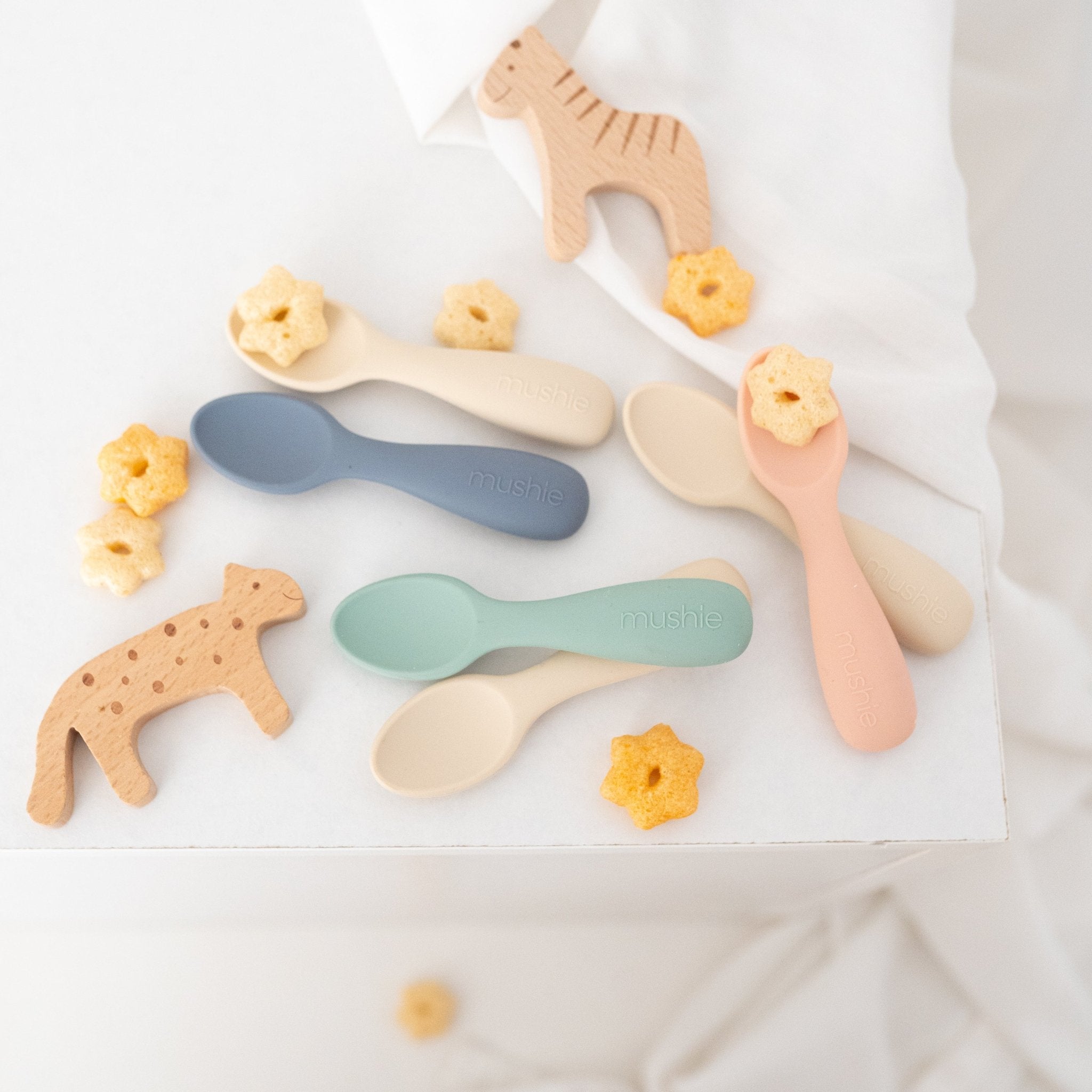 MUSHIE Silikon Lernlöffel 2er Pack - wunderwunsch
