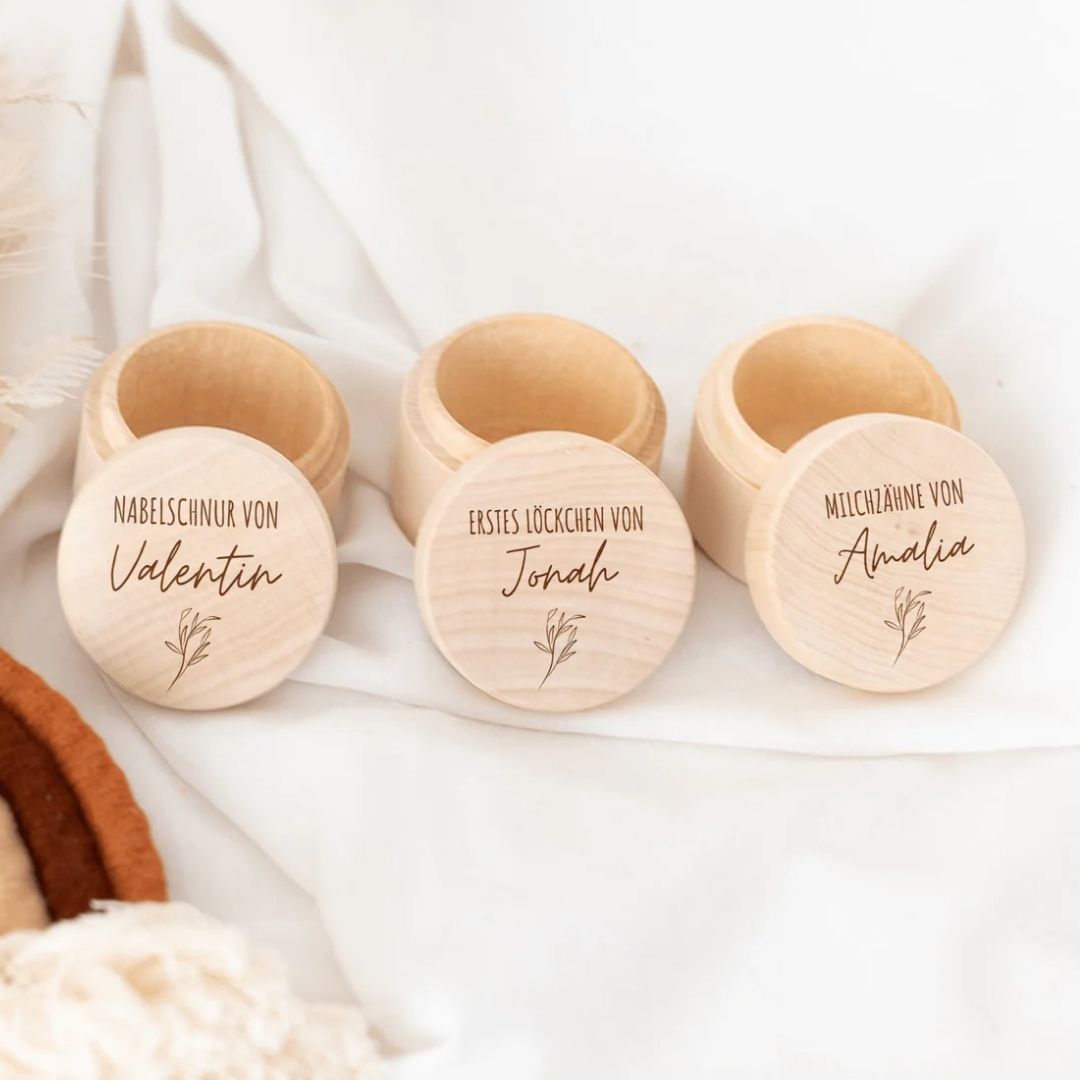 Nabelschnur, Locken - oder Milchzahndose personalisiert - wunderwunsch