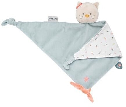 NATTOU Kleines Schmusetuch personalisiert - Katze, Dachs, Esel oder Igel - wunderwunsch