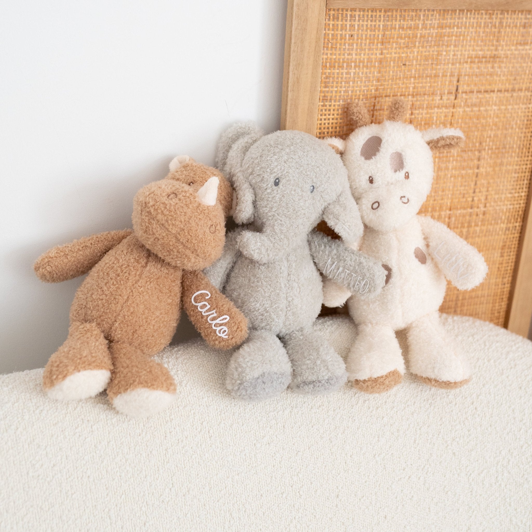NATTOU Kuscheltier mit Name - Nashorn, Giraffe, Elefant - wunderwunsch