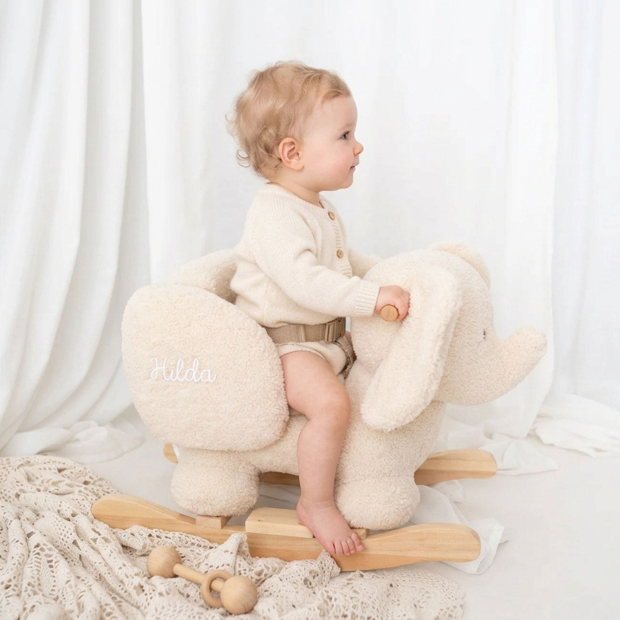 NATTOU Schaukeltier Elefant personalisierbar - wunderwunsch