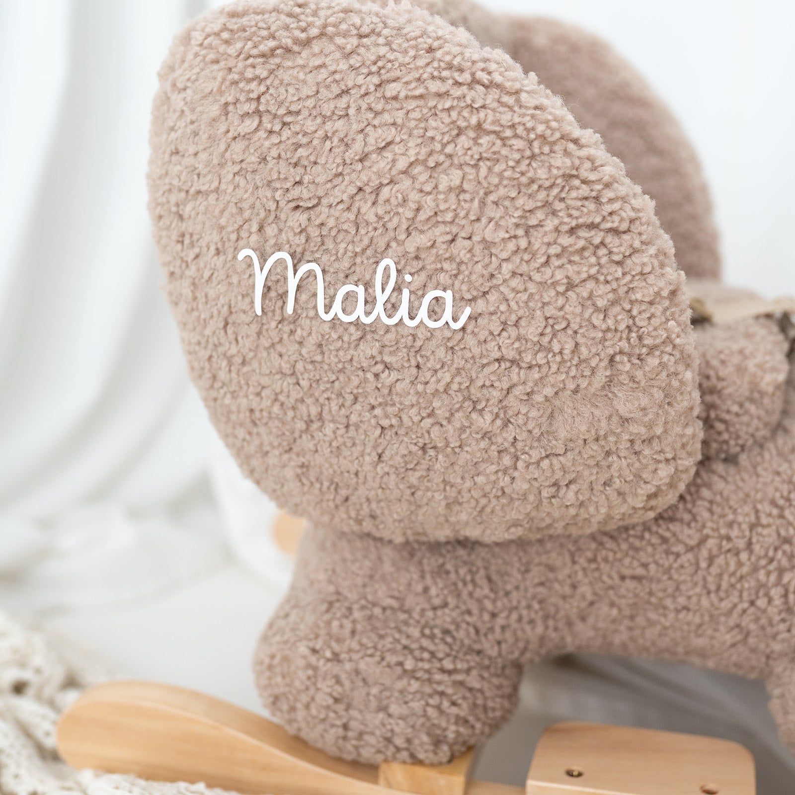 NATTOU Schaukeltier personalisiert - Boucle Elefant oder Nashorn - wunderwunsch