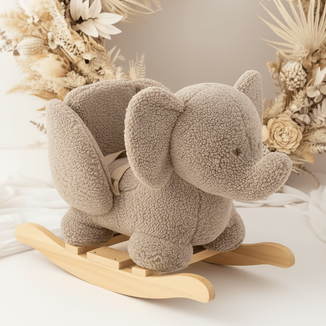 NATTOU Schaukeltier personalisiert - Boucle Elefant oder Nashorn - wunderwunsch