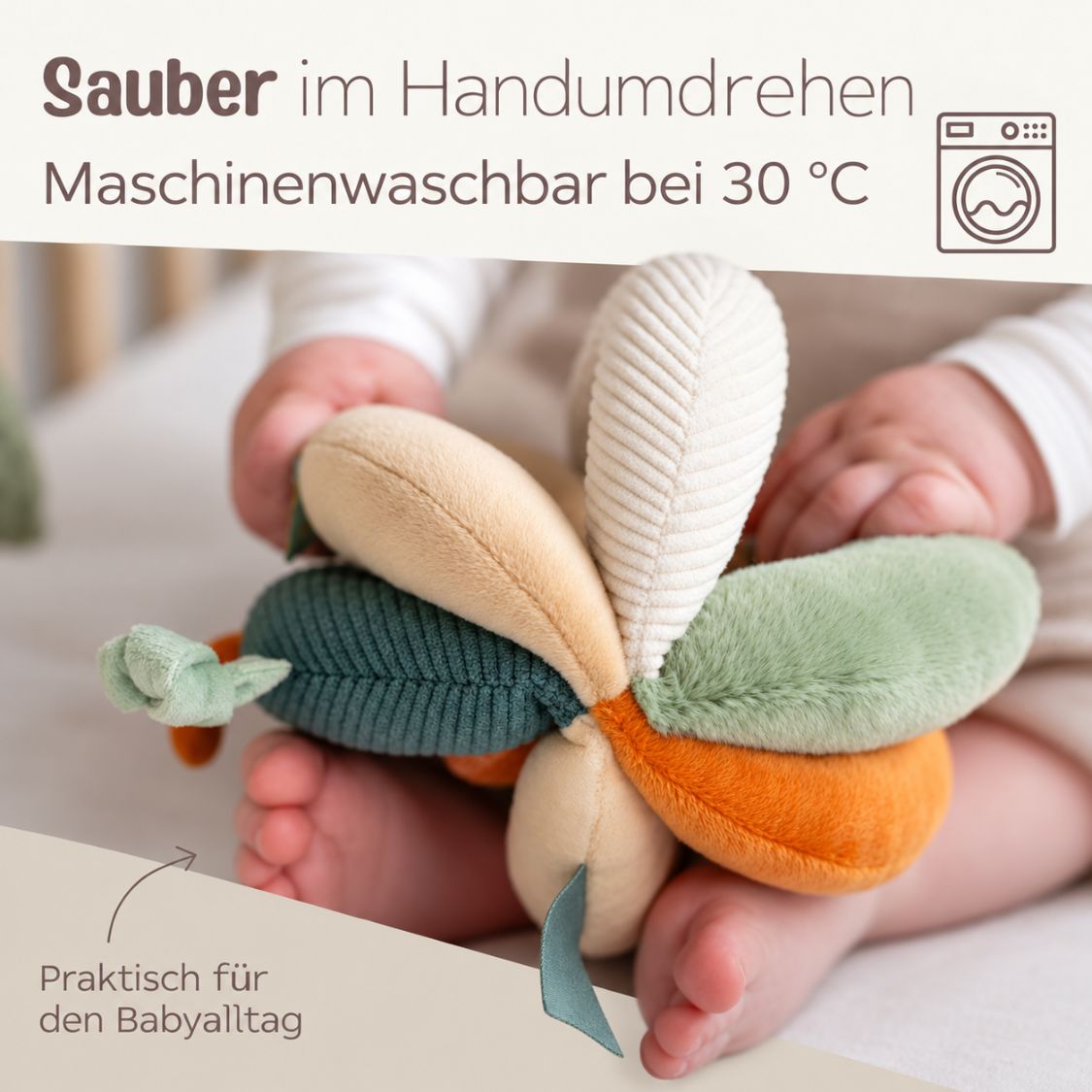 NATTOU Weicher Griffball mit Rassel personalisiert - wunderwunsch