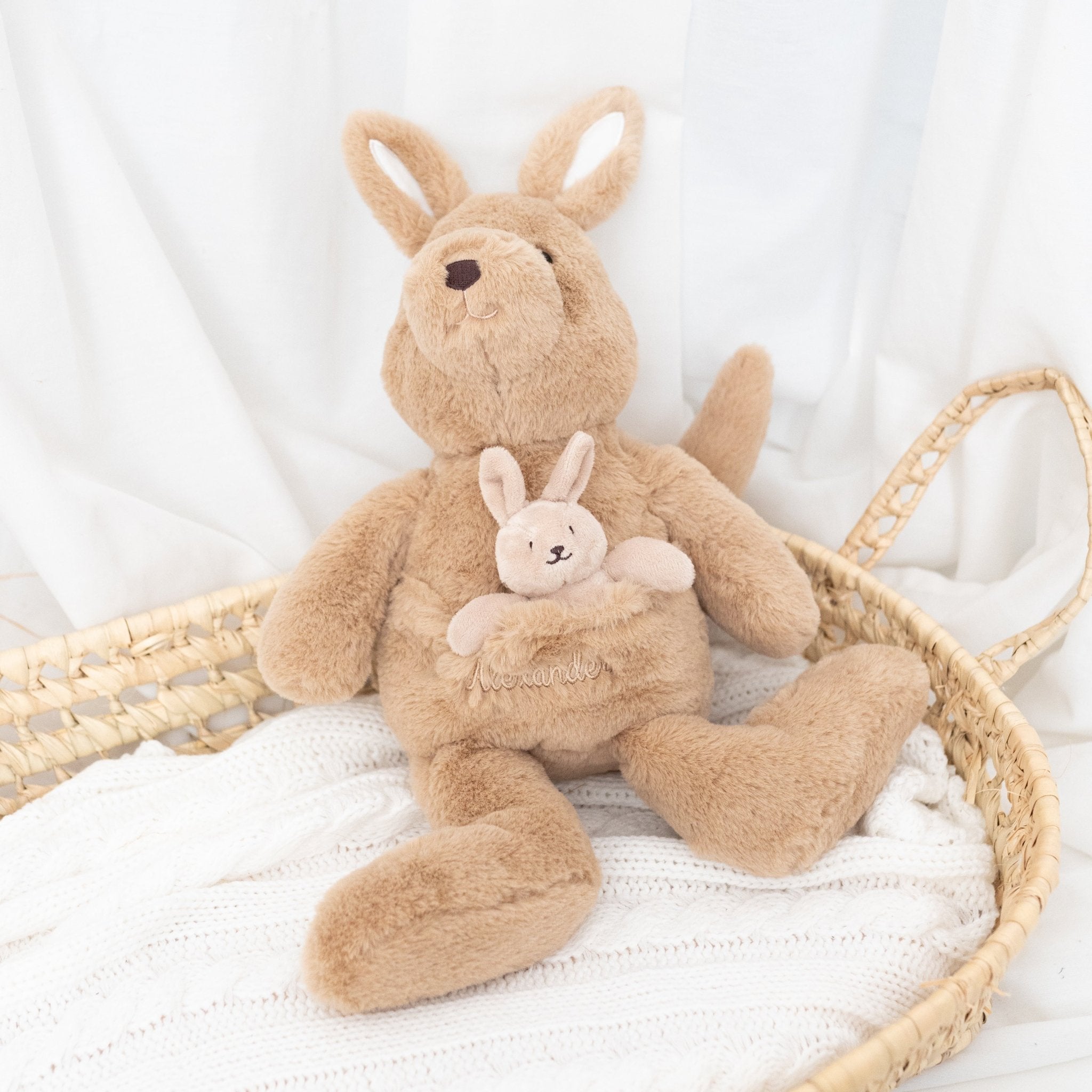 O.B. Designs Kuscheltier Känguru mit Baby personalisiert - wunderwunsch