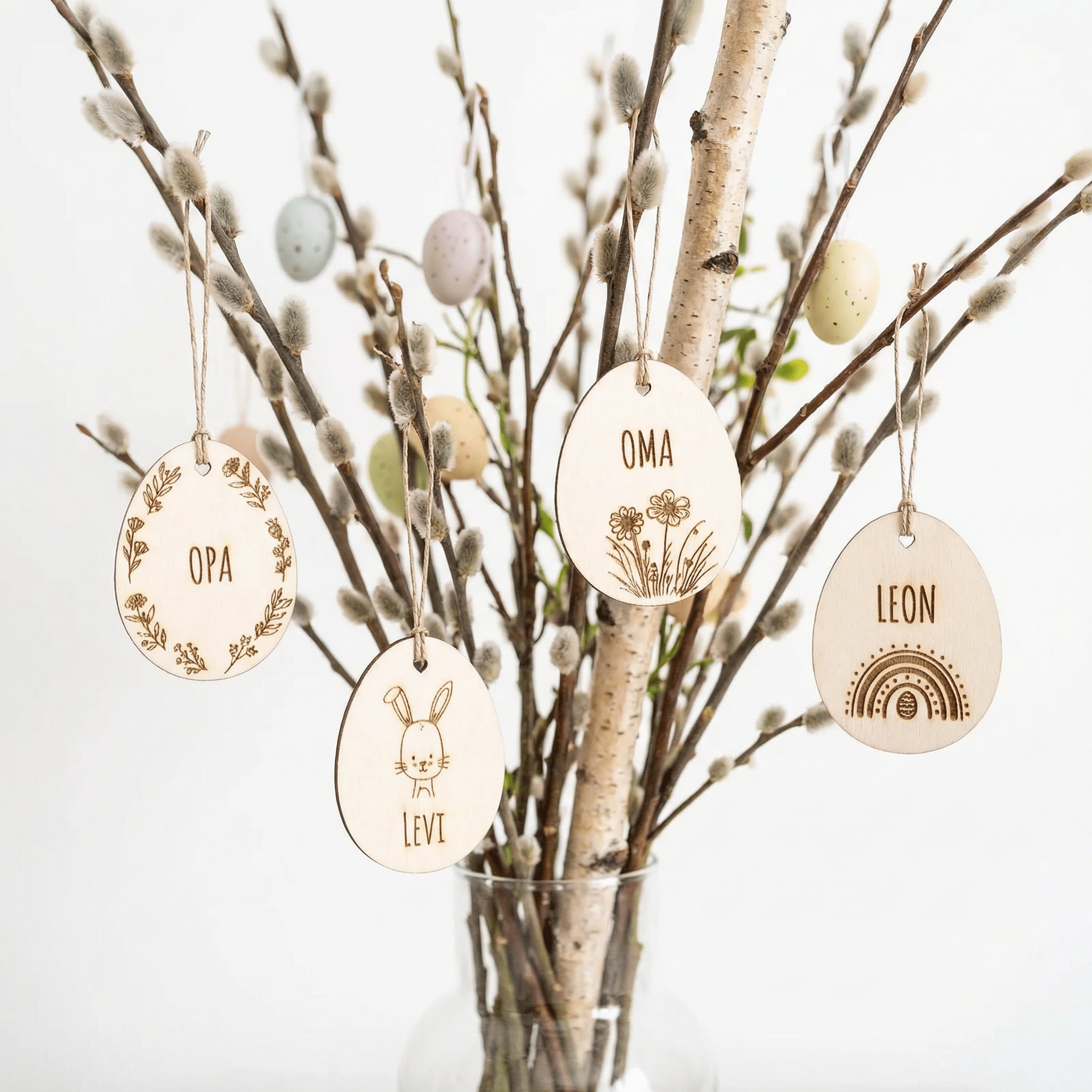 Osterei Holzanhänger personalisiert - wunderwunsch