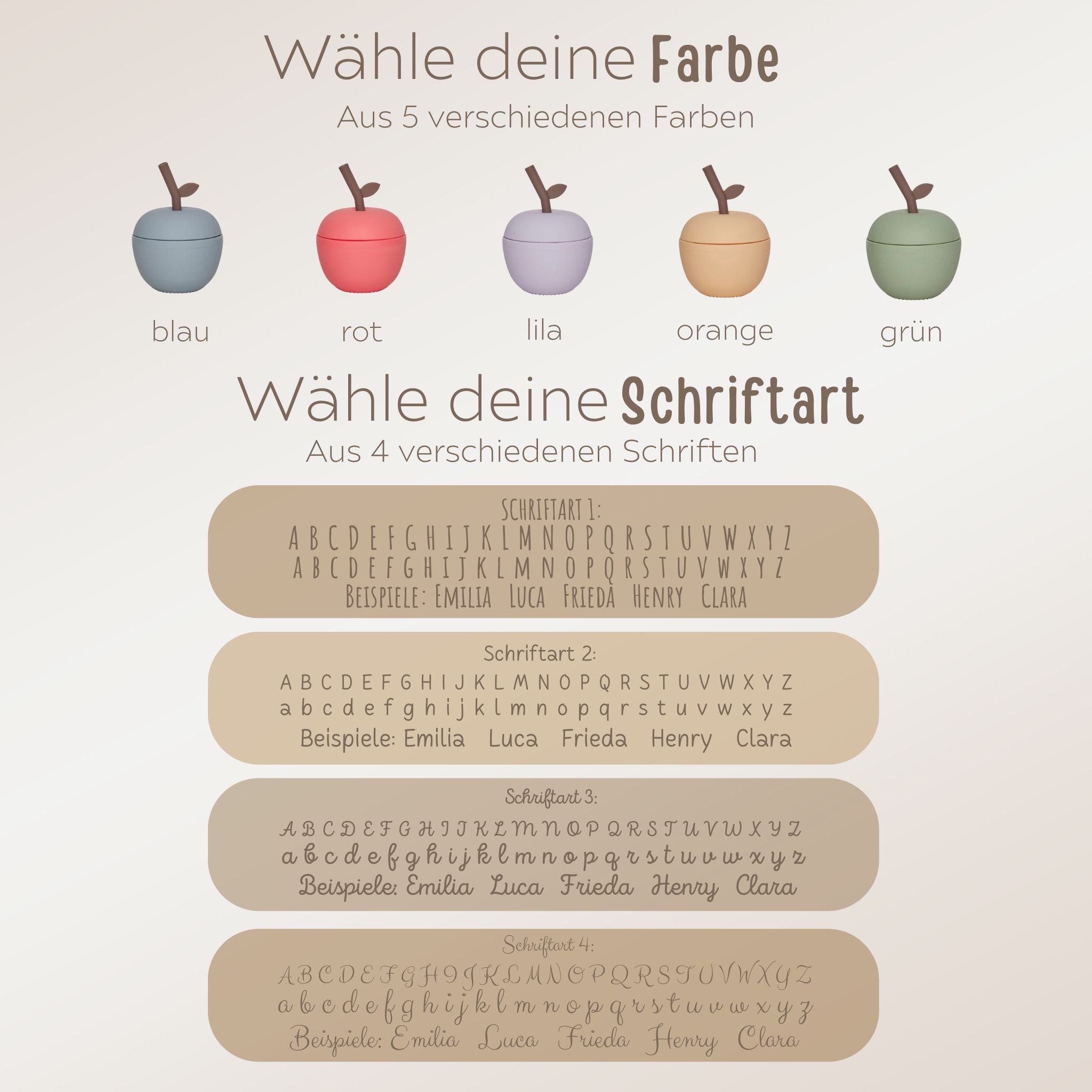 OYOY Apfel Trinkbecher mit Strohhalm aus Silikon - wunderwunsch