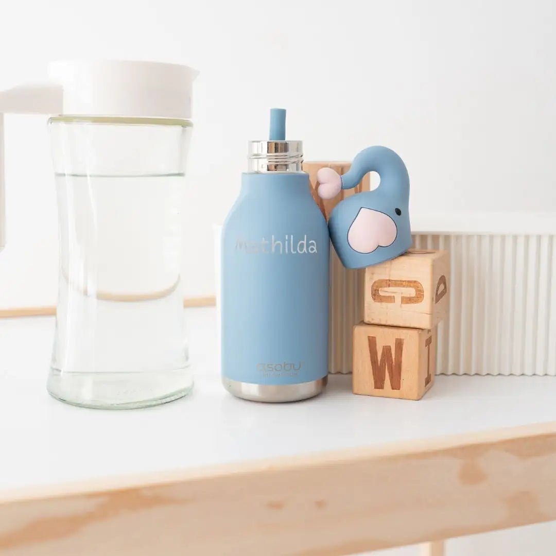 Pausen Bundle - Brotdose + ASOBU Bestie Tier Trinkflasche personalisiert - wunderwunsch