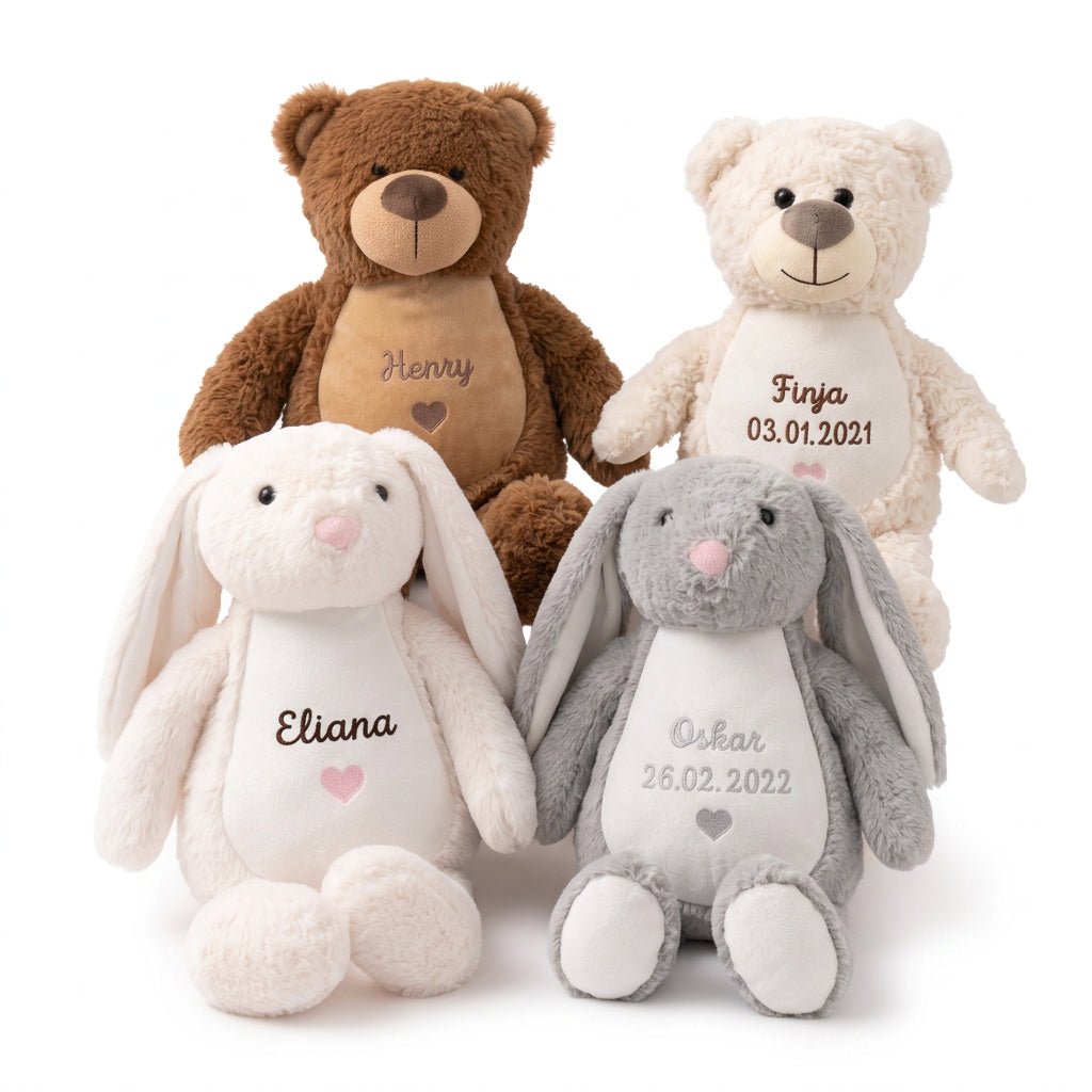 Personalisiertes Kuscheltier mit Namens-Stickerei - wunderwunsch