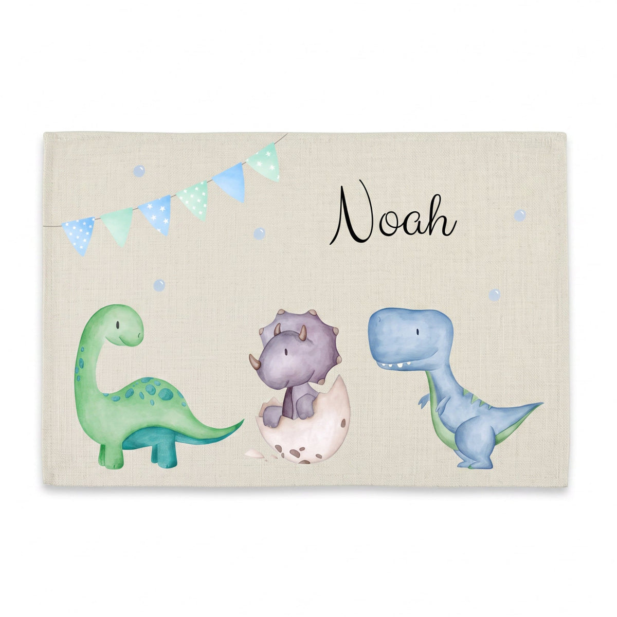 Platzdeckchen personalisiert - Dinos Girlande Aquarell - wunderwunsch