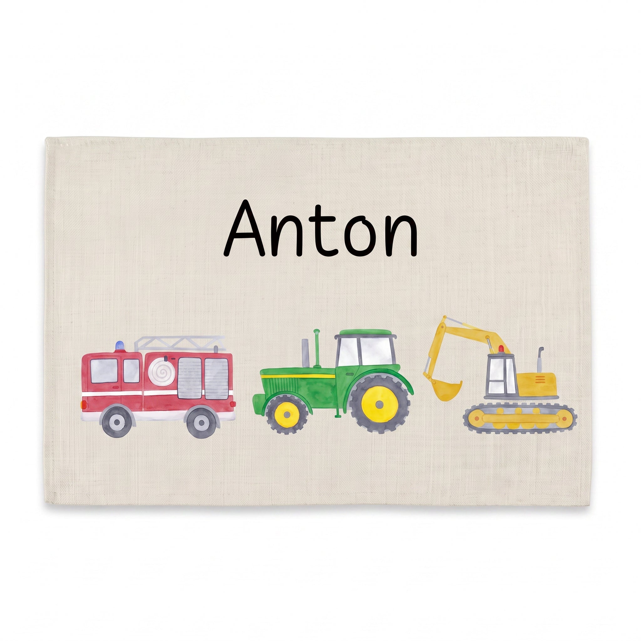 Platzdeckchen personalisiert - Fahrzeuge Aquarell - wunderwunsch