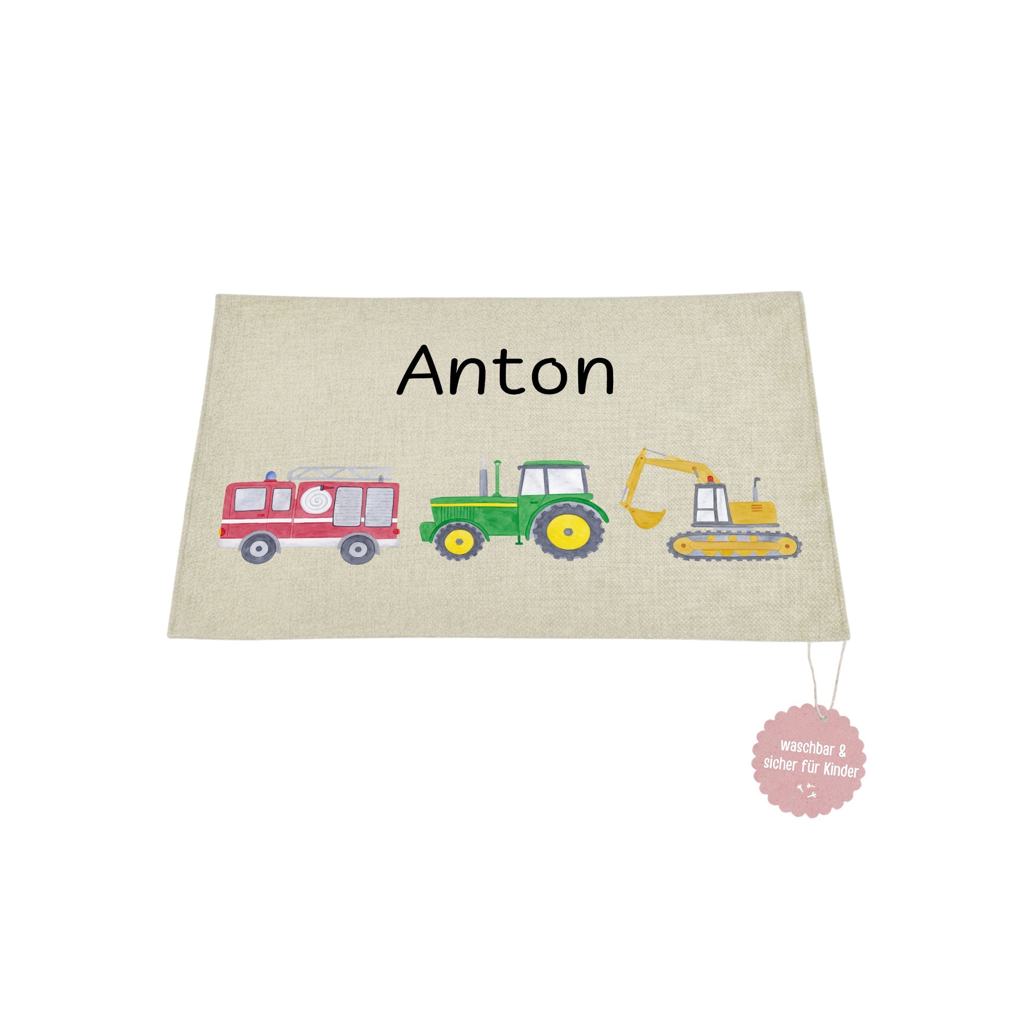 Platzdeckchen personalisiert - Fahrzeuge Aquarell - wunderwunsch