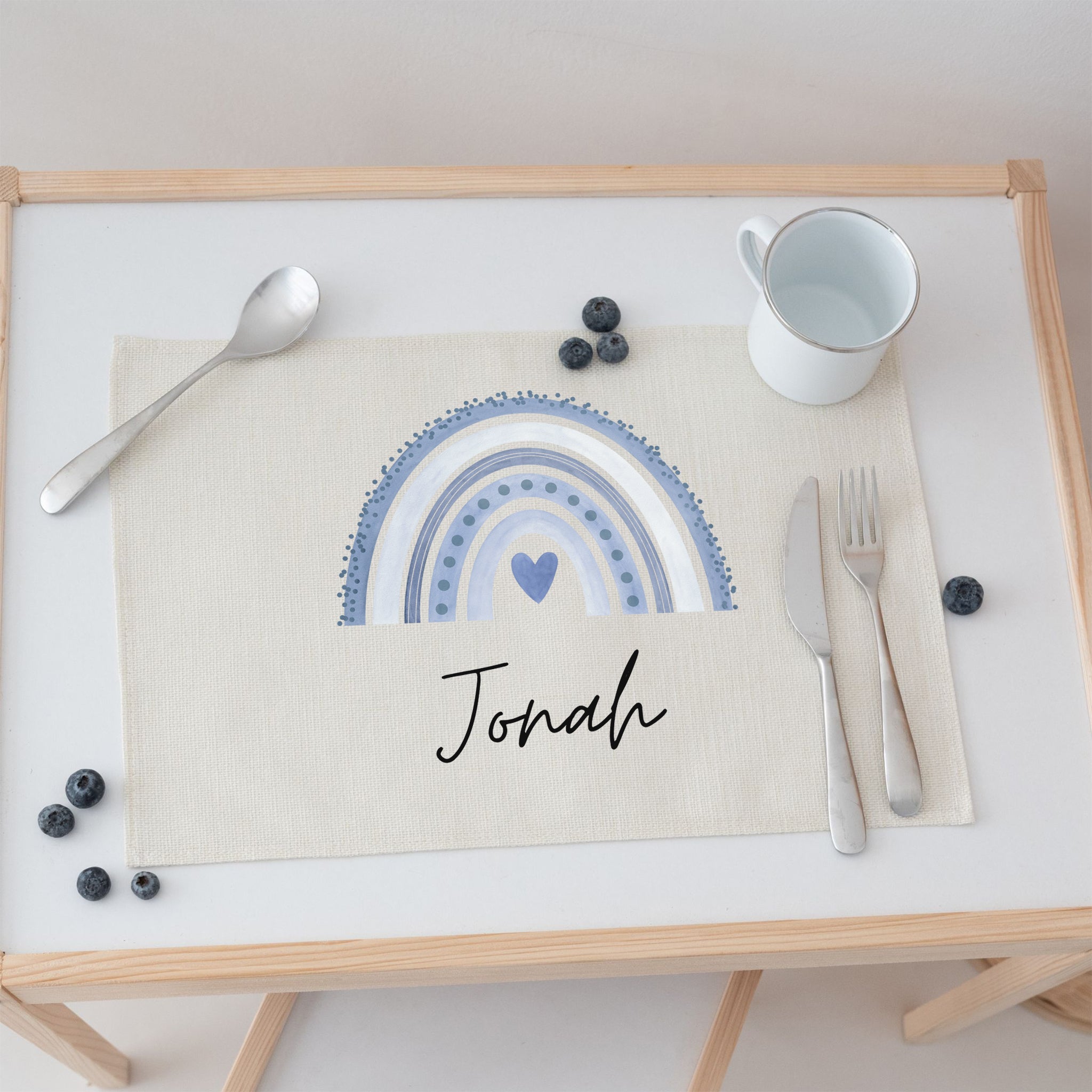 Platzdeckchen personalisiert - Regenbogen Aquarell - wunderwunsch