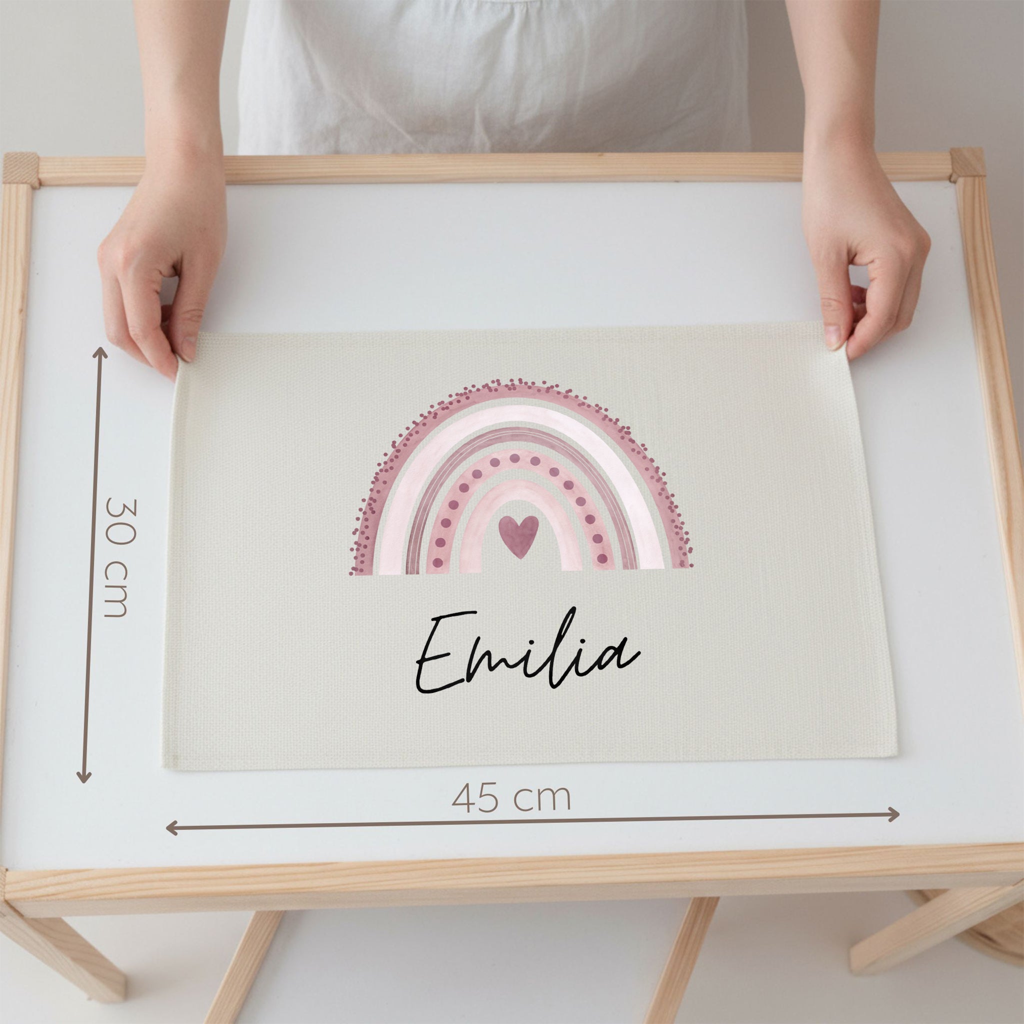 Platzdeckchen personalisiert - Regenbogen Aquarell - wunderwunsch