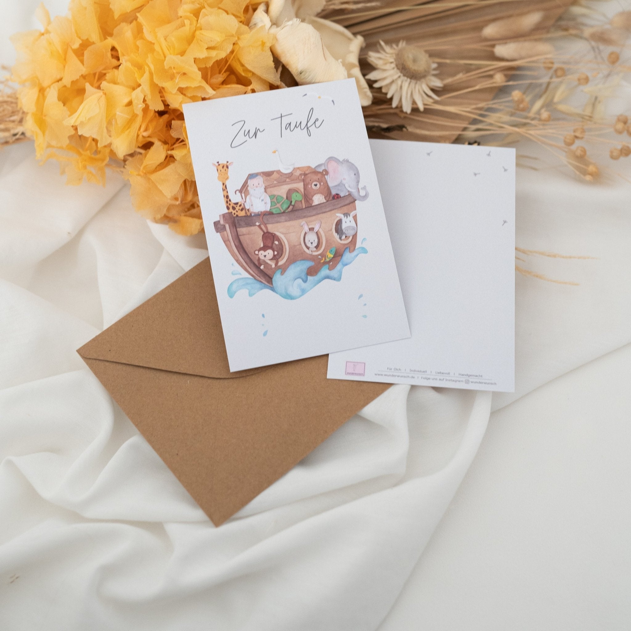 Postkarte "Arche Noah" zur Taufe - wunderwunsch