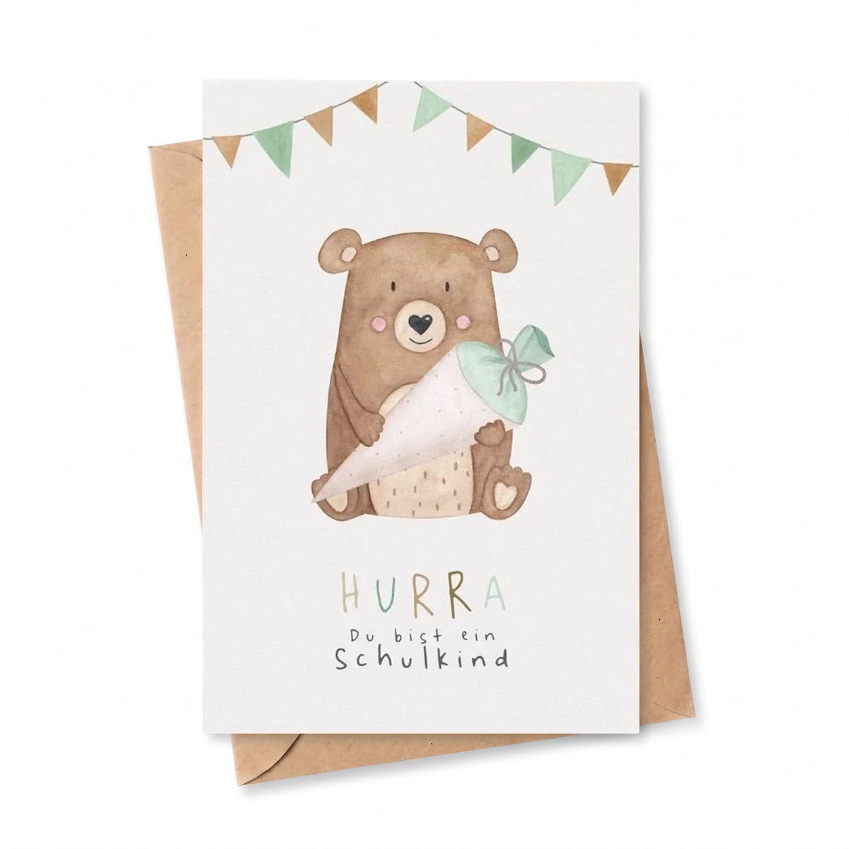 Postkarte "Bär mit Schultüte"