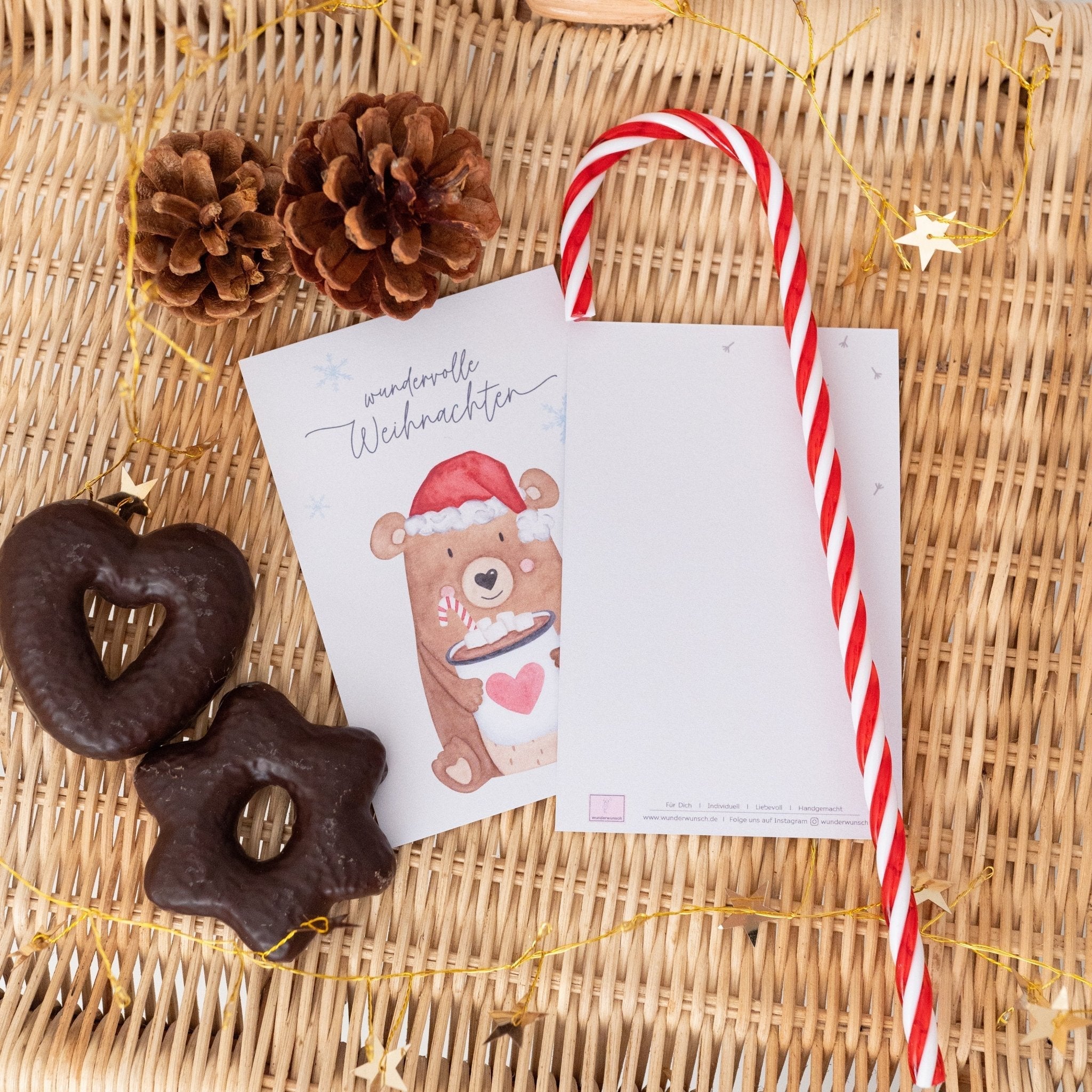 Postkarte "Kakaobär" - wunderwunsch