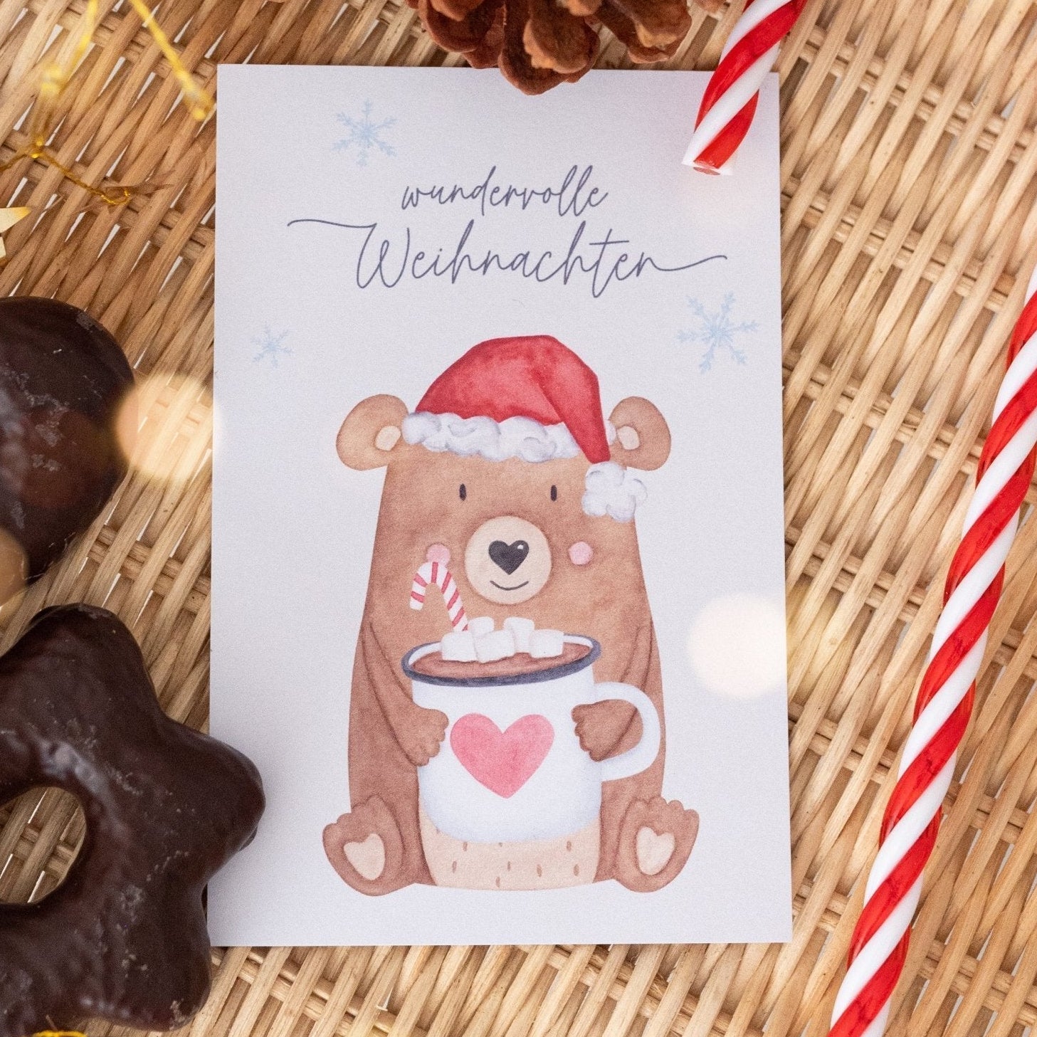Postkarte "Kakaobär" - wunderwunsch