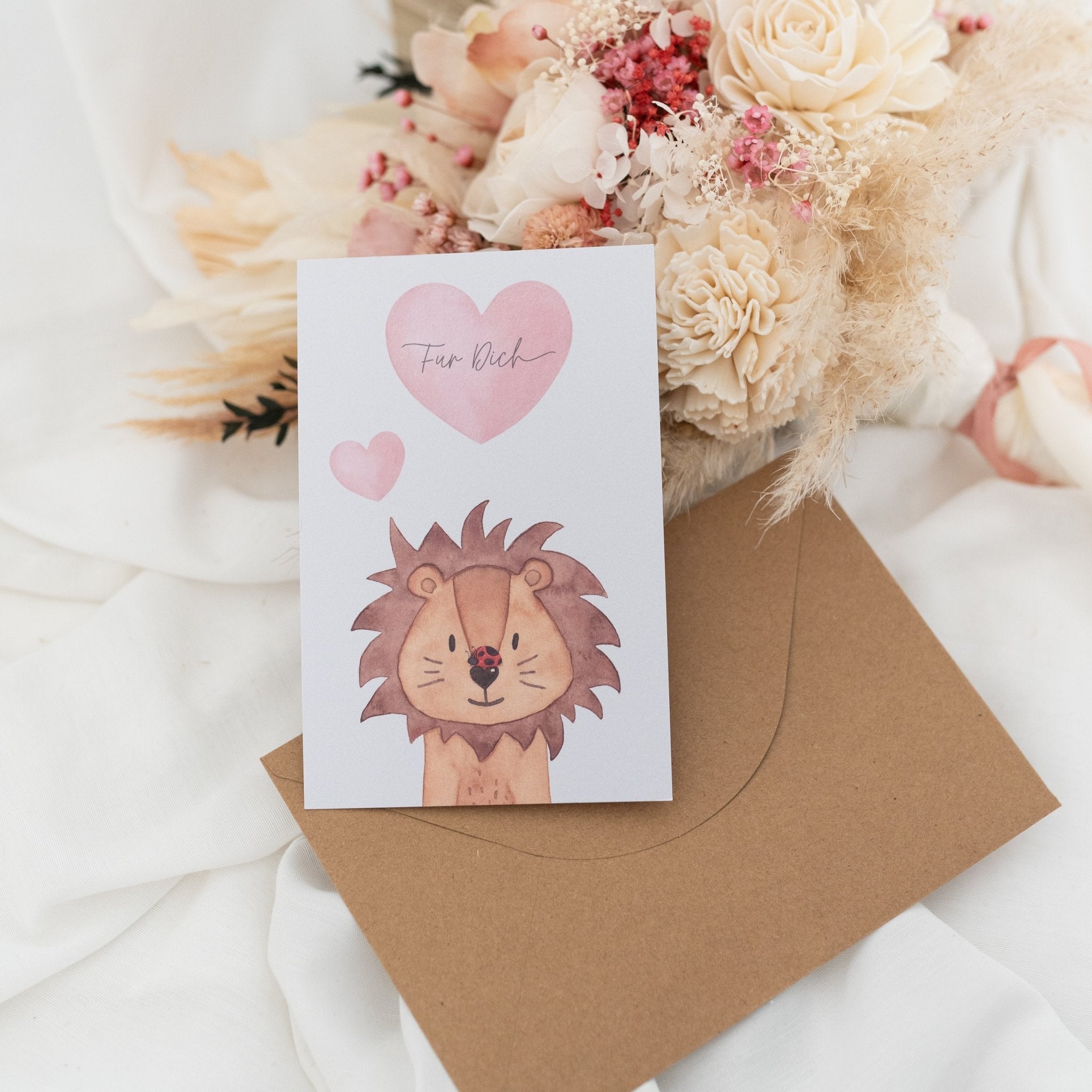 Postkarte "Löwe" Für Dich - wunderwunsch