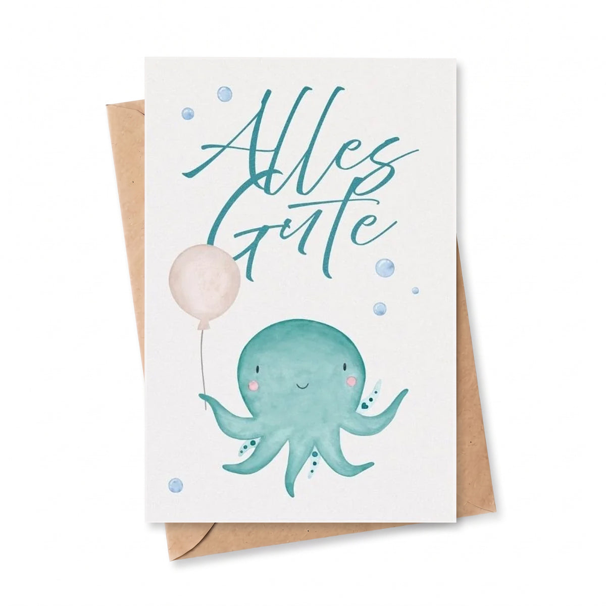 Postkarte "Oktopus" Alles Gute