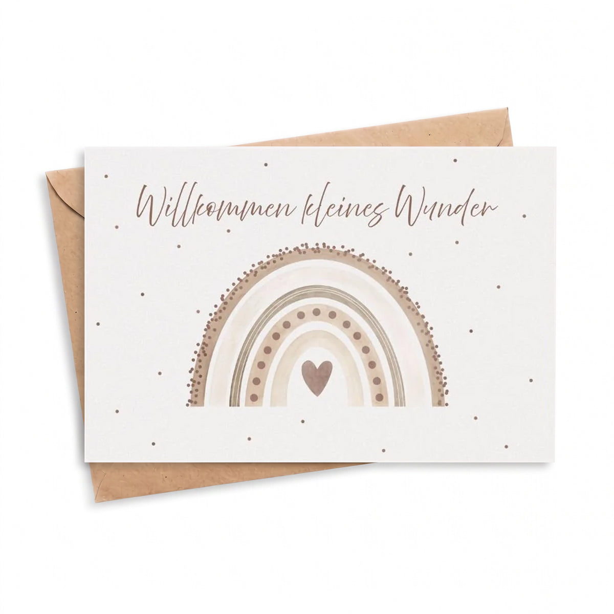 Postkarte "Regenbogen beige" zur Geburt