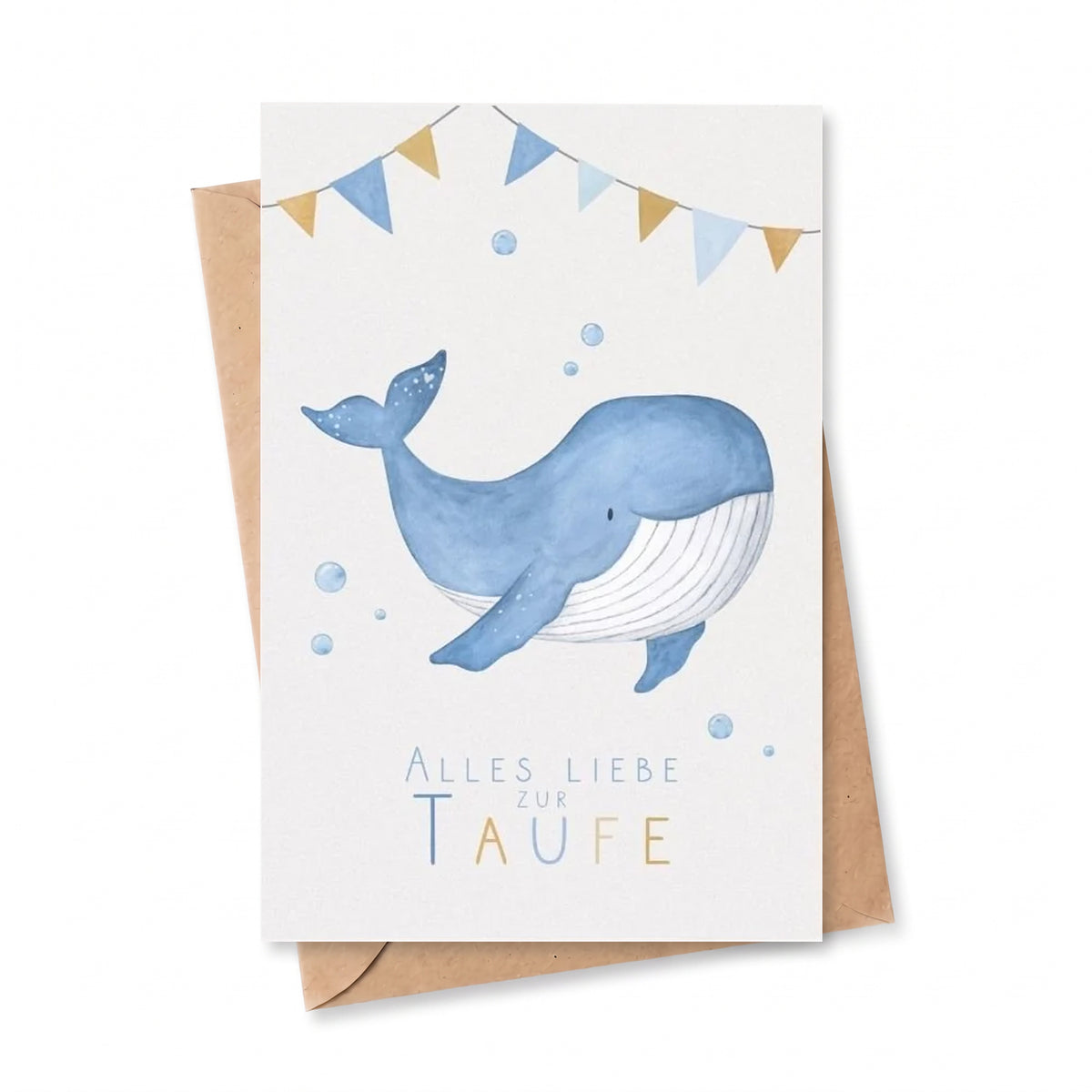 Postkarte "Wal" zur Taufe