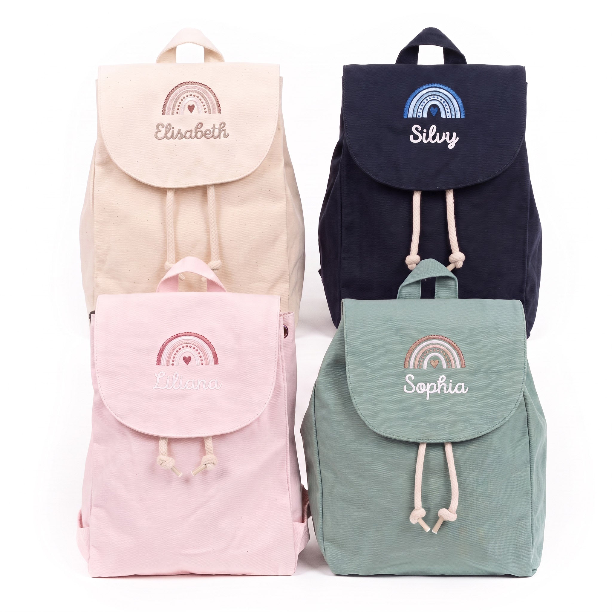 Rucksack mit Namensstick & Regenbogen