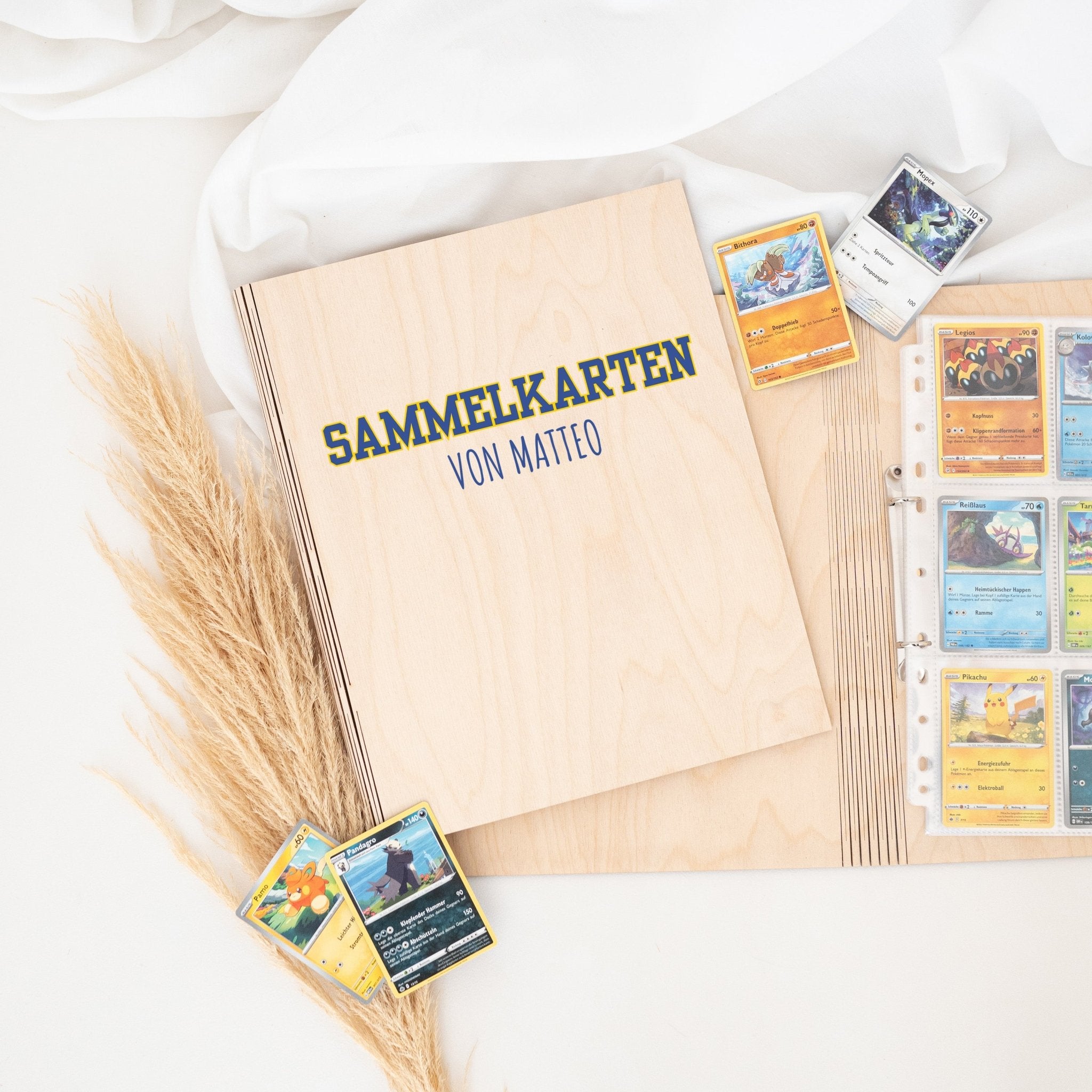 Sammelkarten Holzmappe personalisiert - wunderwunsch