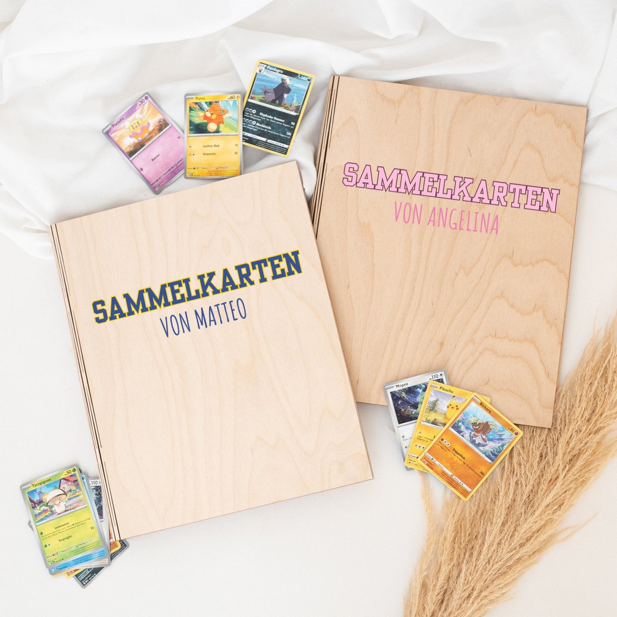 Sammelkarten Holzmappe personalisiert - wunderwunsch
