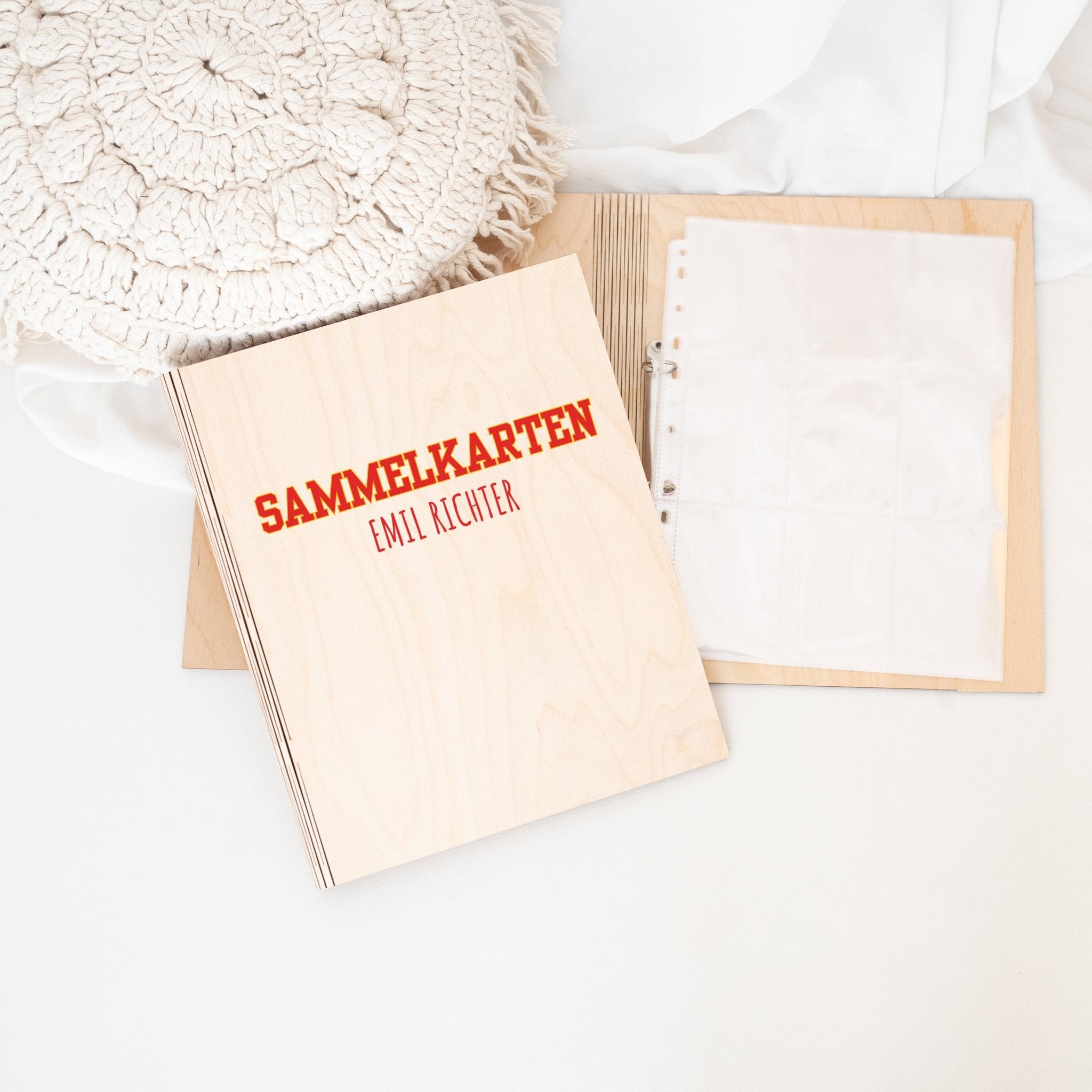 Sammelkarten Holzmappe personalisiert - wunderwunsch