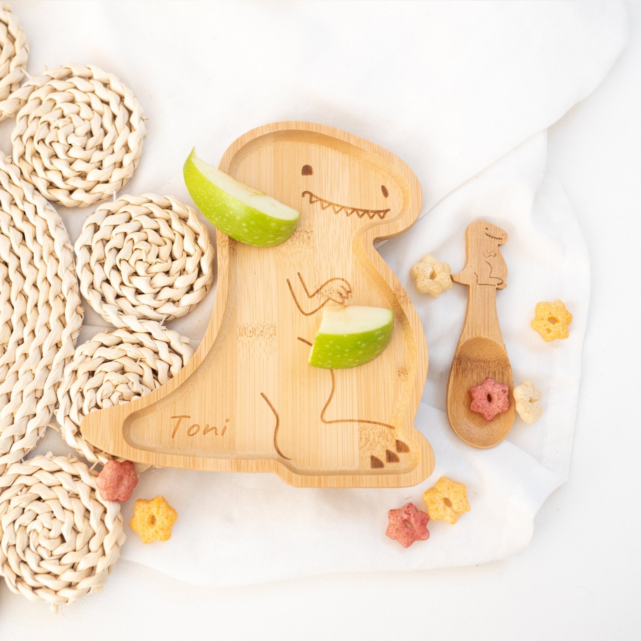 Sass and Belle - Kinderteller mit Kinderlöffel in Tierform personalisiert - wunderwunsch