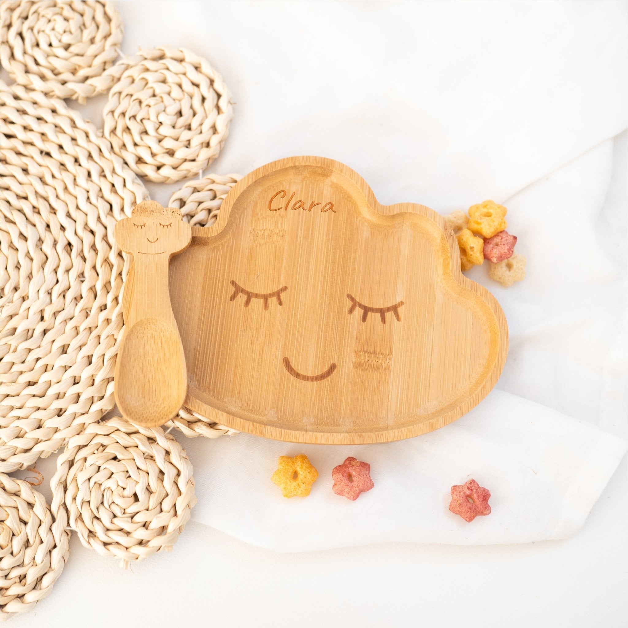 Sass and Belle - Kinderteller mit Kinderlöffel in Tierform personalisiert - wunderwunsch