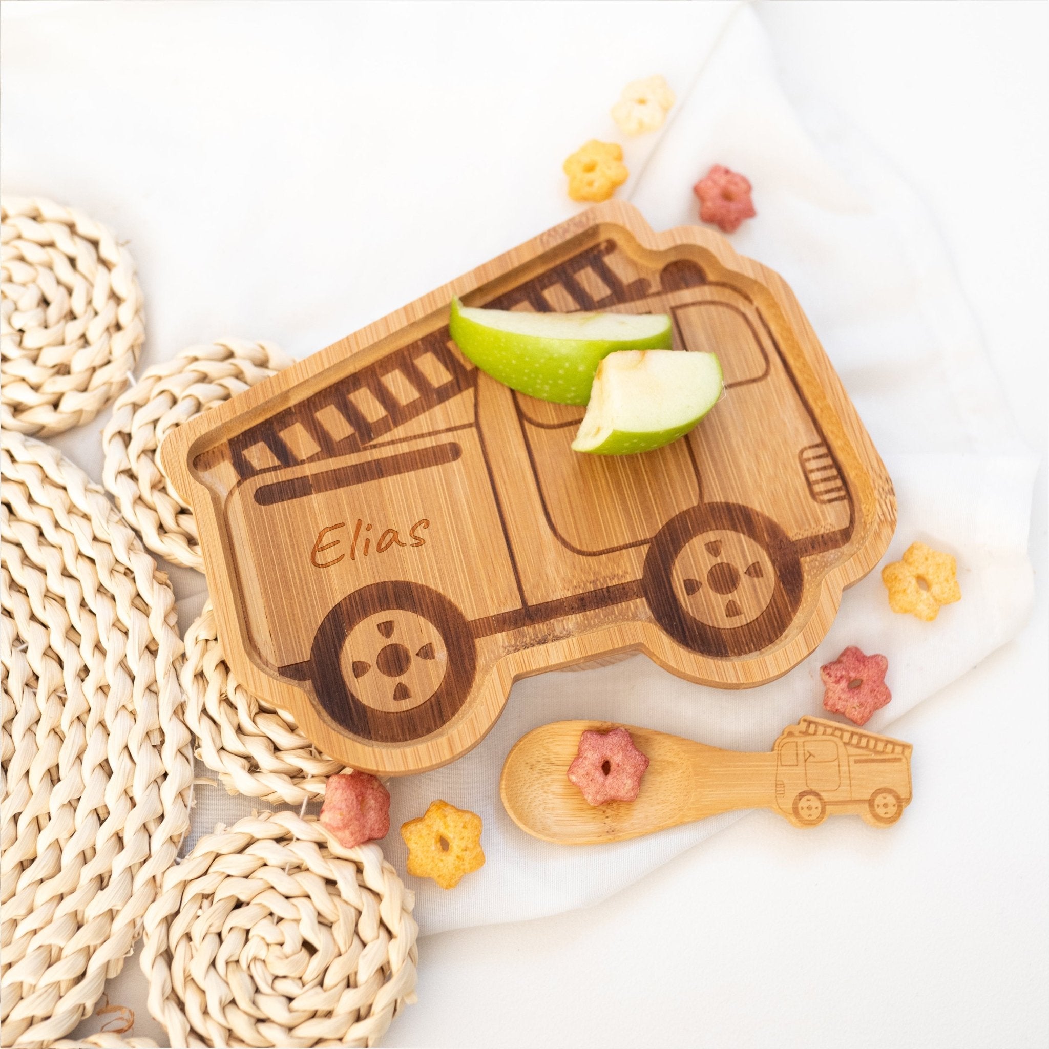 Sass and Belle - Kinderteller mit Kinderlöffel in Tierform personalisiert - wunderwunsch